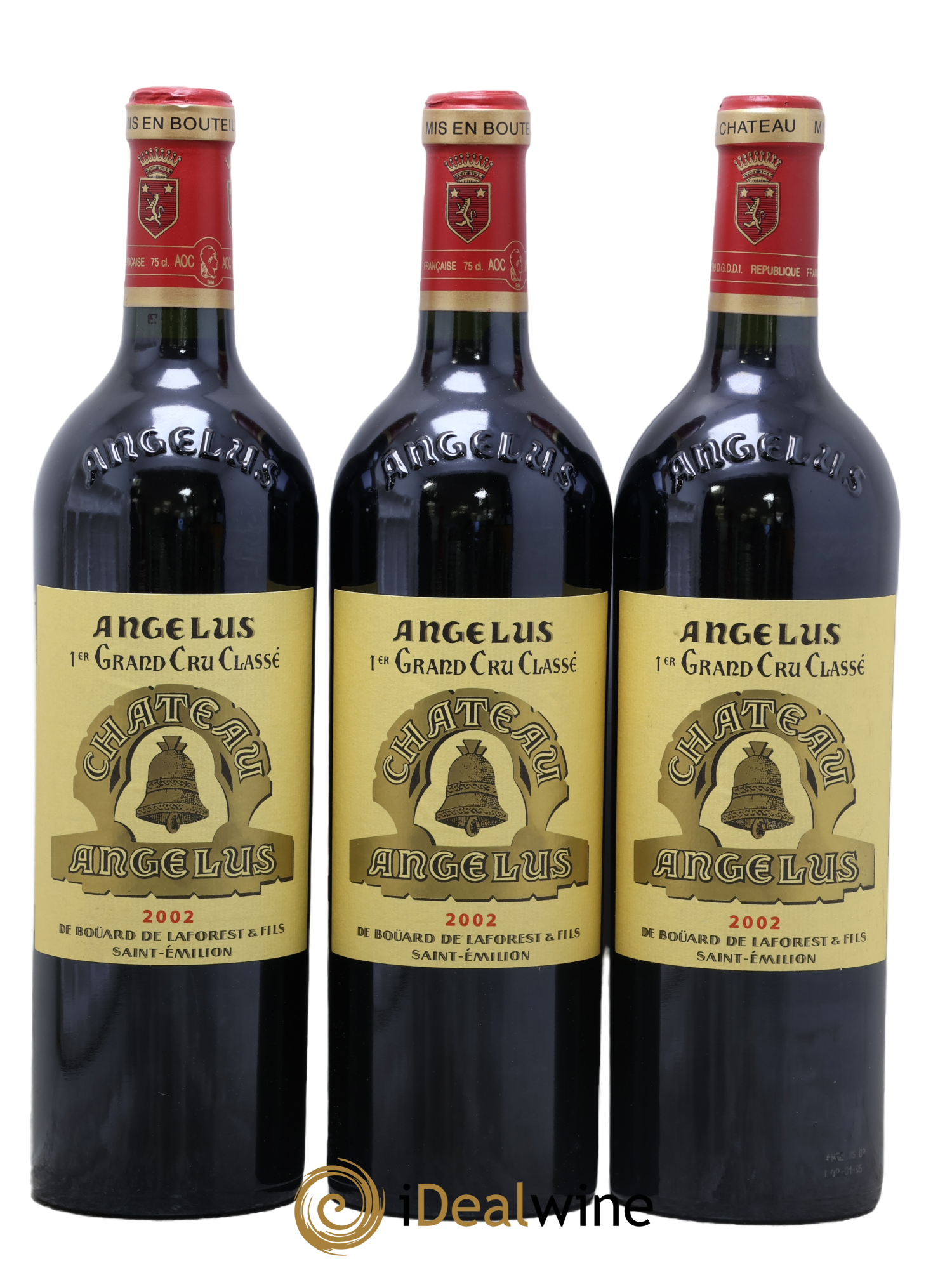 Château Angélus 1er Grand Cru Classé A 2002 - Lot de 3 bouteilles - 0