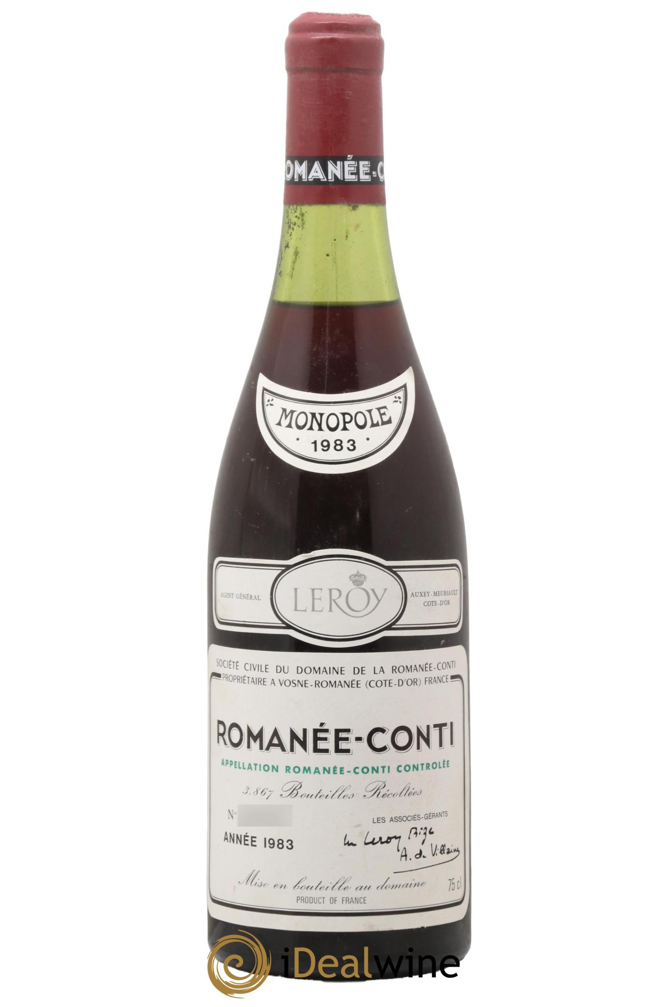 Romanée-Conti Grand Cru Domaine de la Romanée-Conti 1983 - Lot de 1 bouteille - 0