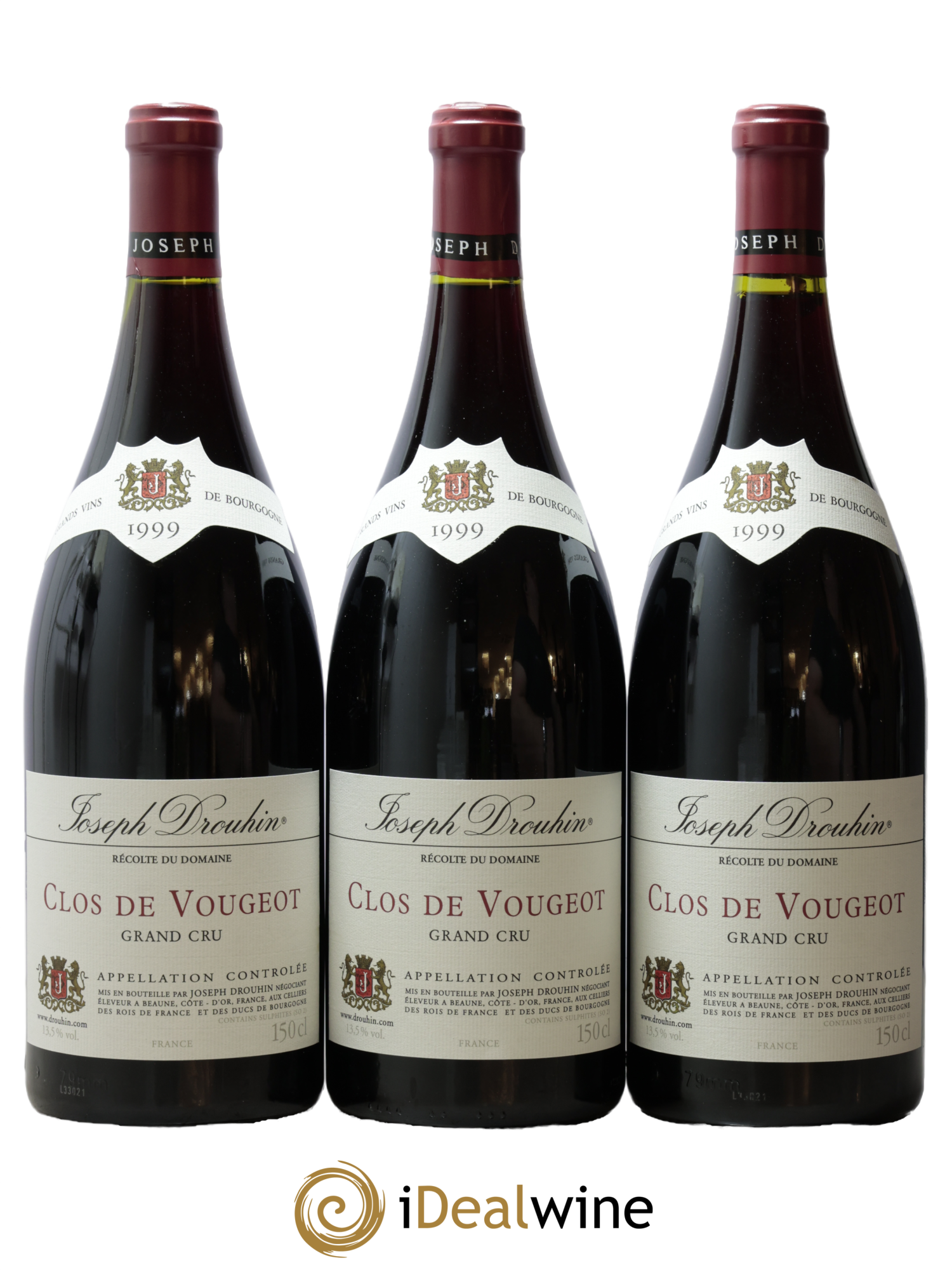 Clos de Vougeot Grand Cru Joseph Drouhin 1999 - Lot of 3 magnums - 0