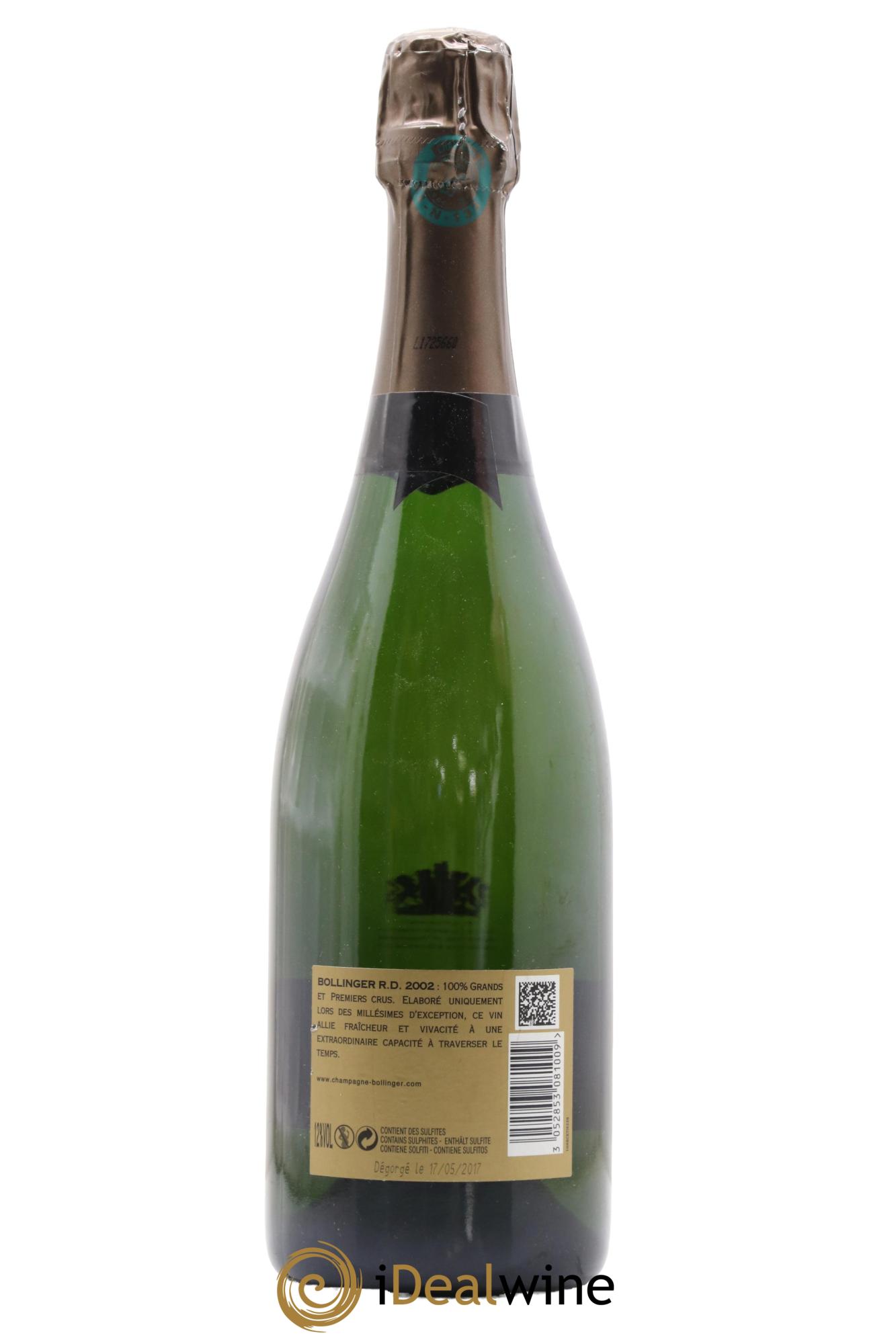 R.D. Extra-Brut Bollinger 2002 - Lot de 1 bouteille - 1