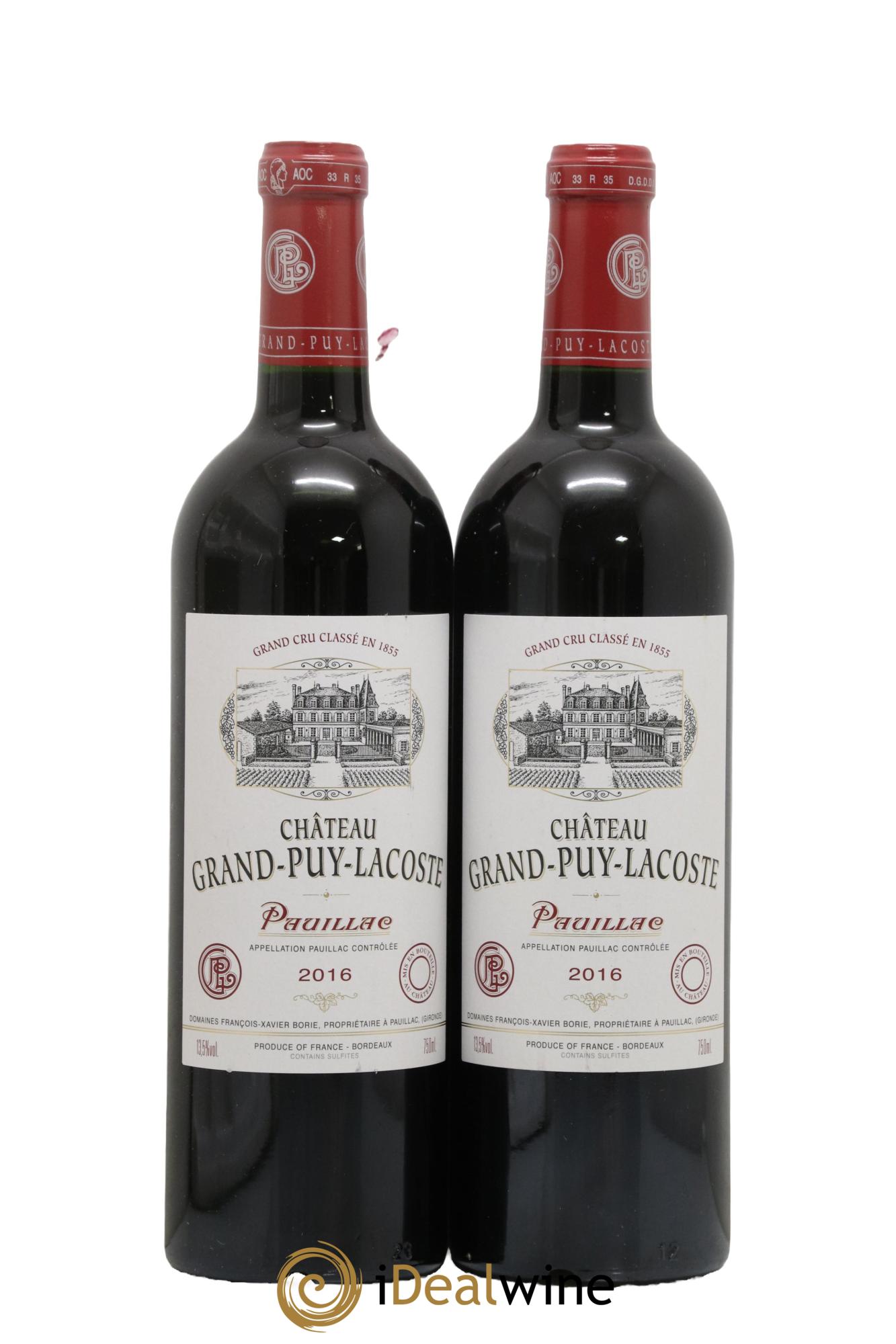 Château Grand Puy Lacoste 5ème Grand Cru Classé 2016 - Lot of 2 bottles - 0
