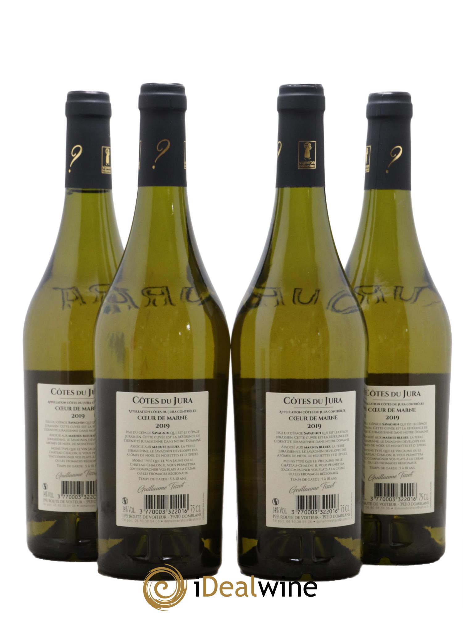 Côtes du Jura Cœur de Marne Domaine De Lahaye Guillaume Tissot 2019 - Lot of 4 bottles - 1