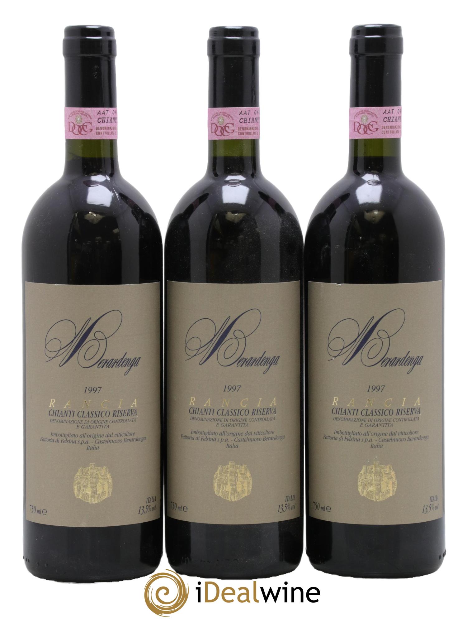 Chianti Classico DOCG Riserva Fèlsina Berardenga Rancia 1997 - Lotto di 3 bottiglie - 0