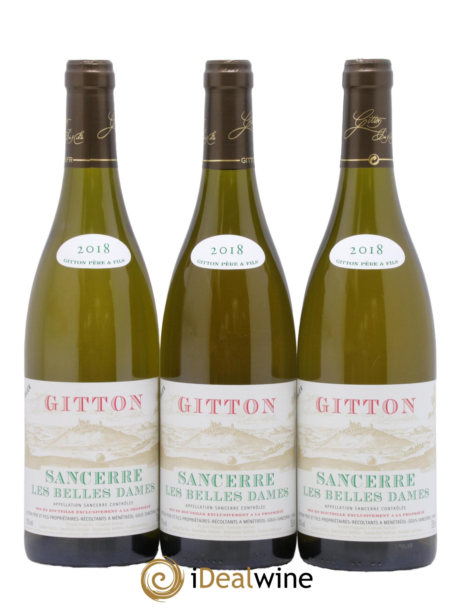 Sancerre Les Belles Dames Silex Gitton 2018 - Lot of 3 bottles - 0
