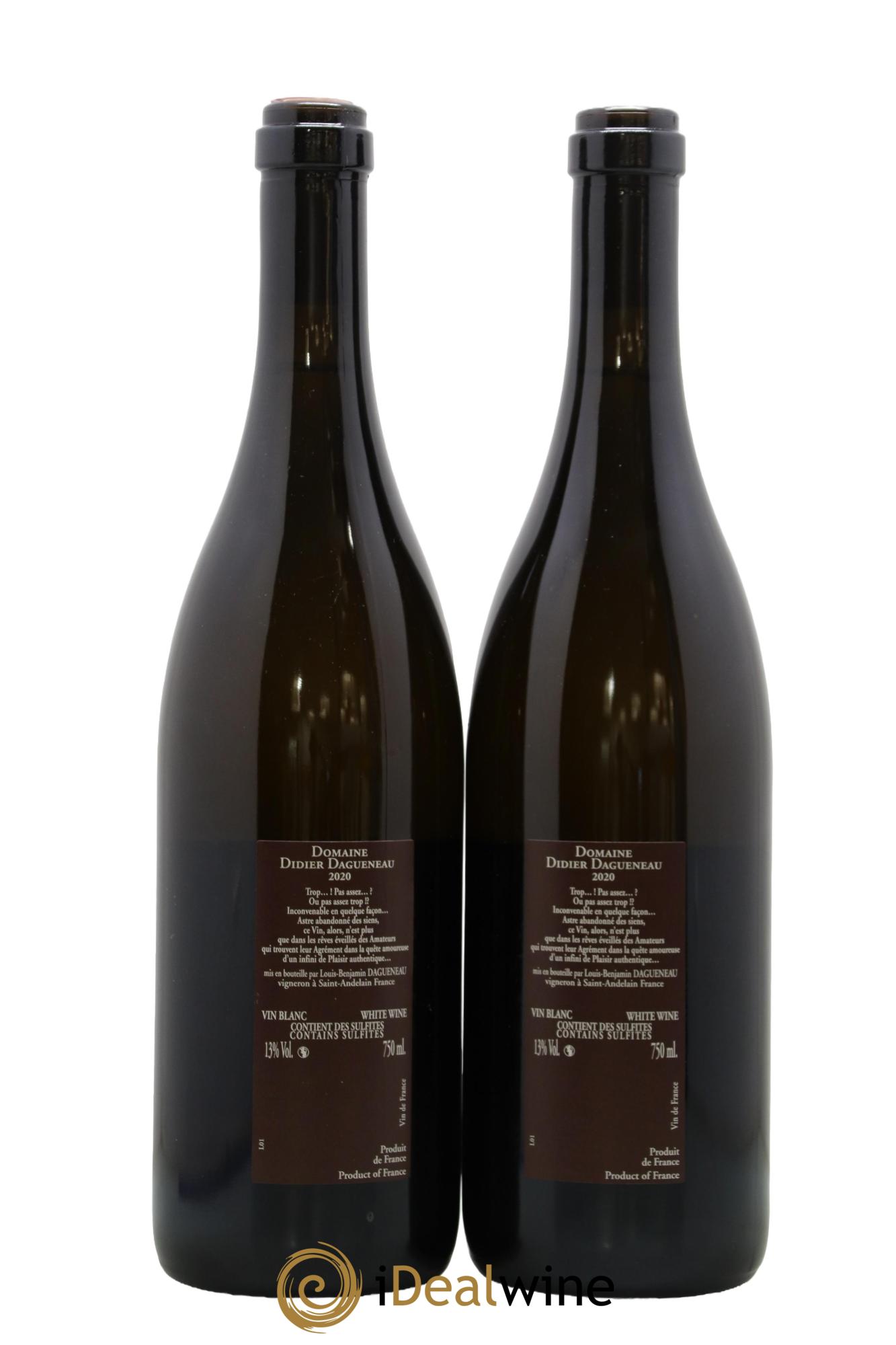 Vin de France (anciennement Pouilly-Fumé) Pur Sang Dagueneau (Domaine Didier - Louis-Benjamin) 2020 - Posten von 2 Flaschen - 1
