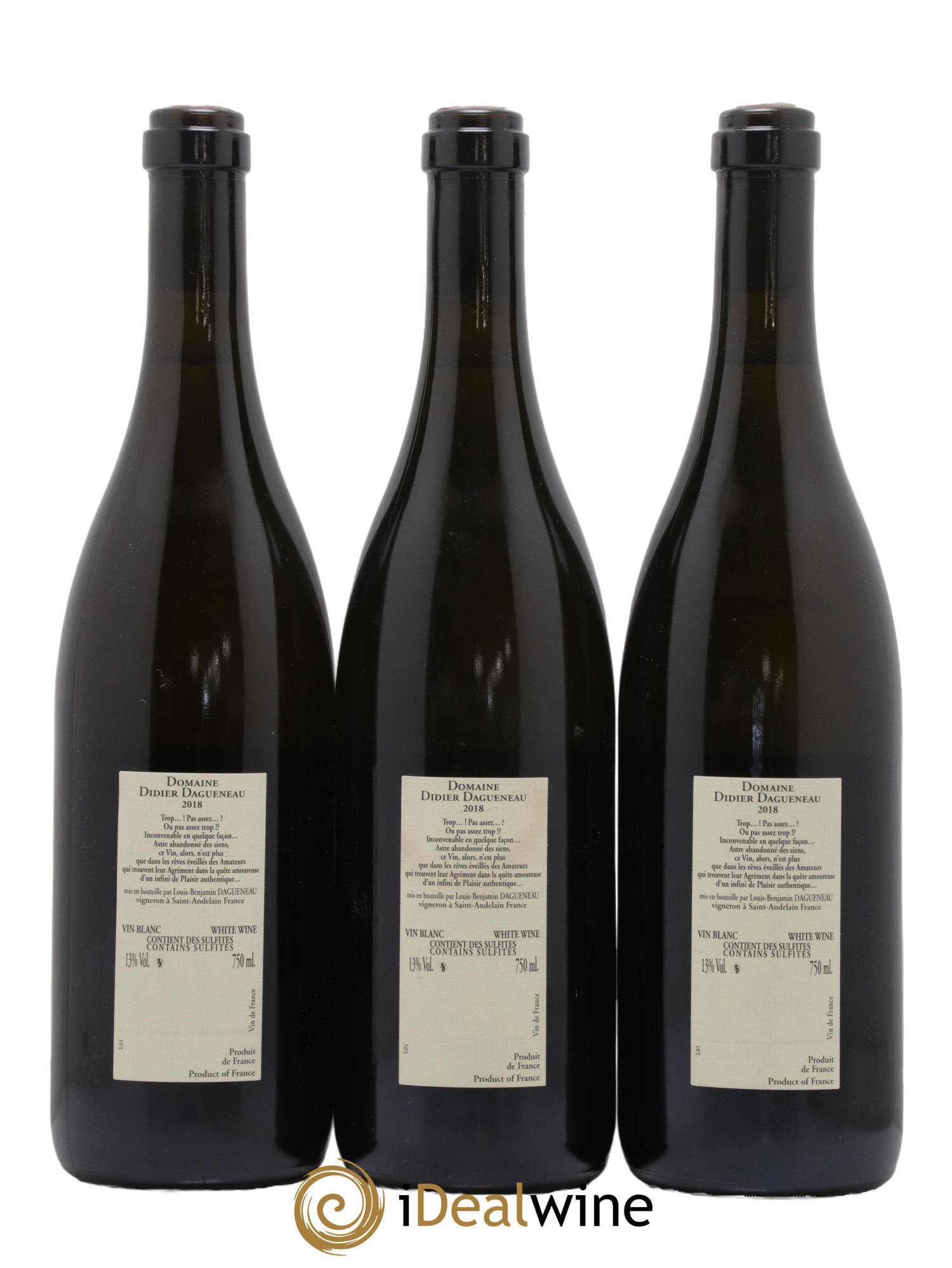 Pouilly-Fumé Blanc Fumé de Pouilly Dagueneau (Domaine Didier - Louis-Benjamin) 2018 - Posten von 3 Flaschen - 1