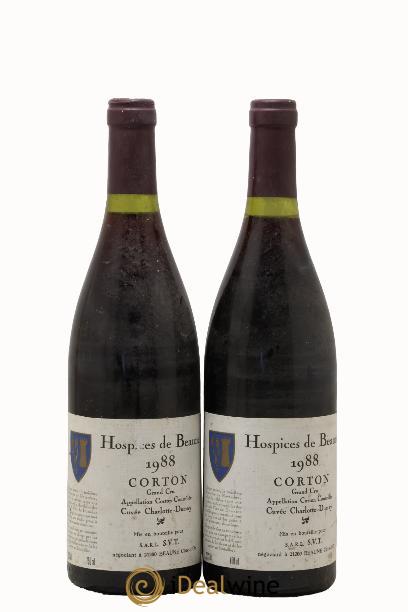 Corton Grand Cru Cuvée Charlotte Dumay Hospices de Beaune 1988 - Lot of 2 bottles - 0
