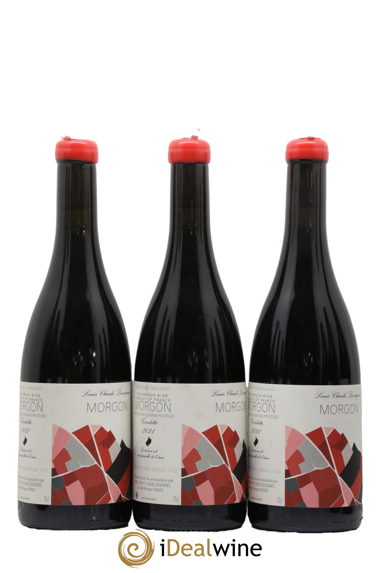 Morgon Corcelette Louis-Claude Desvignes 2021 - Lot de 3 bouteilles - 0
