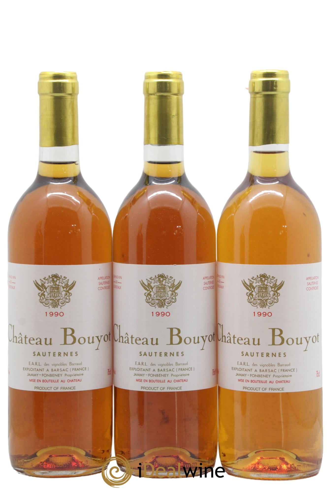 Sauternes Château Bouyot 1990 - Posten von 3 Flaschen - 0