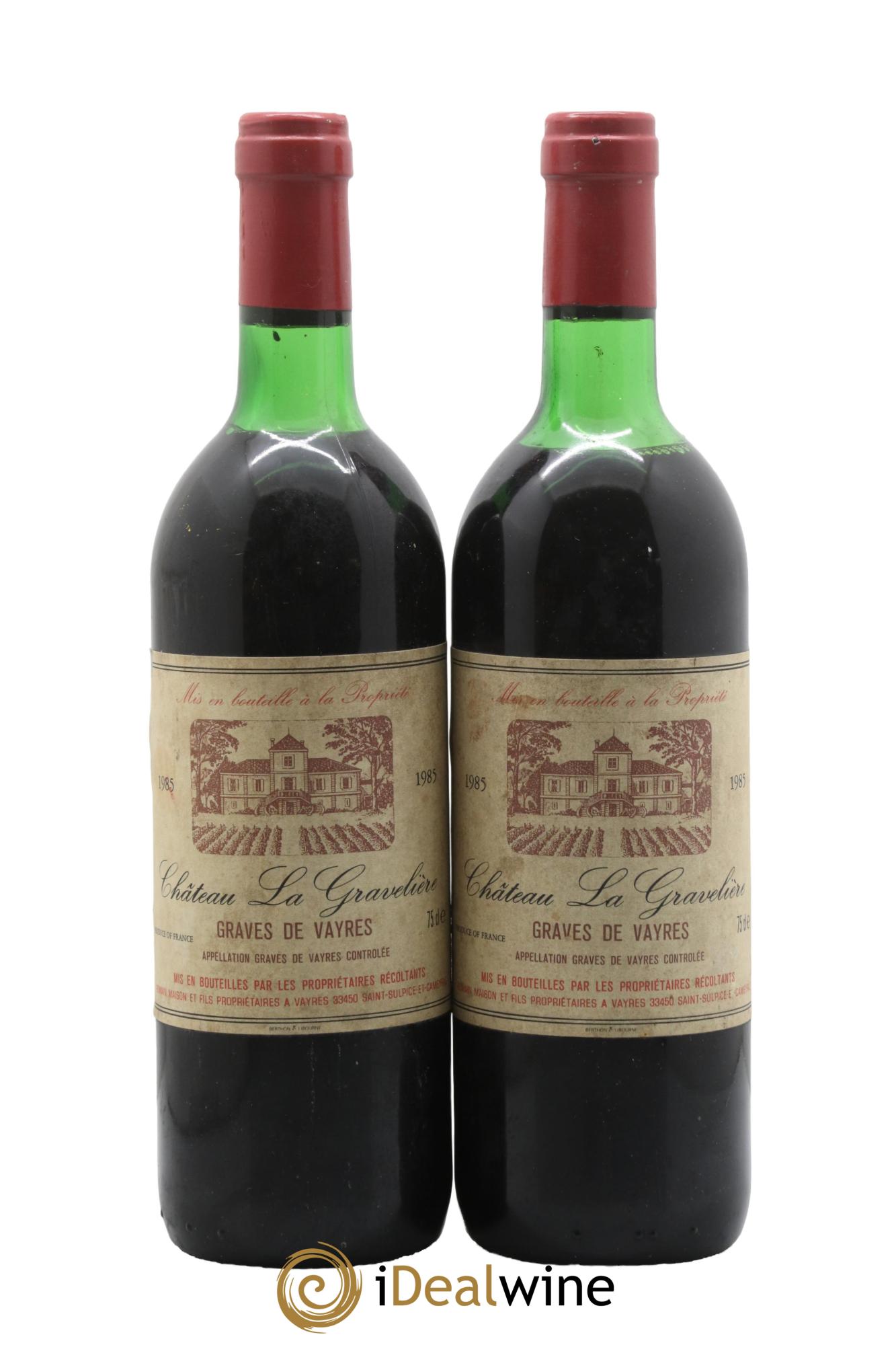 Bordeaux Château La Gravelière 1985 - Lot de 2 bouteilles - 0