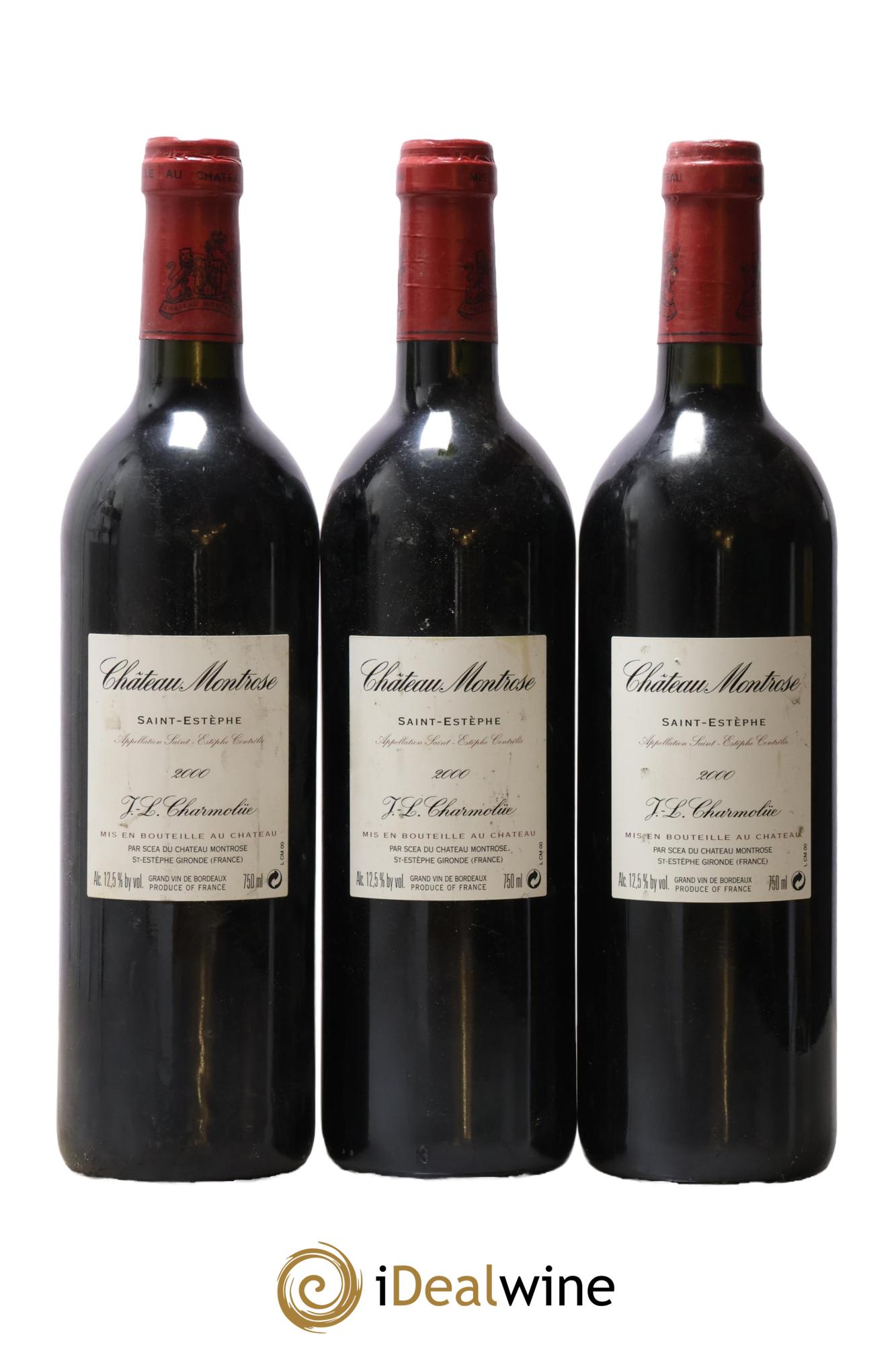 Château Montrose 2ème Grand Cru Classé 2000 - Lot de 3 bouteilles - 1