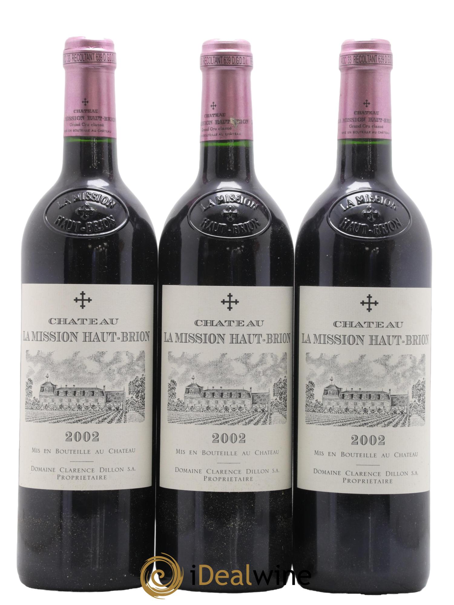 Château la Mission Haut-Brion Cru Classé de Graves 2002 - Lot of 3 bottles - 0