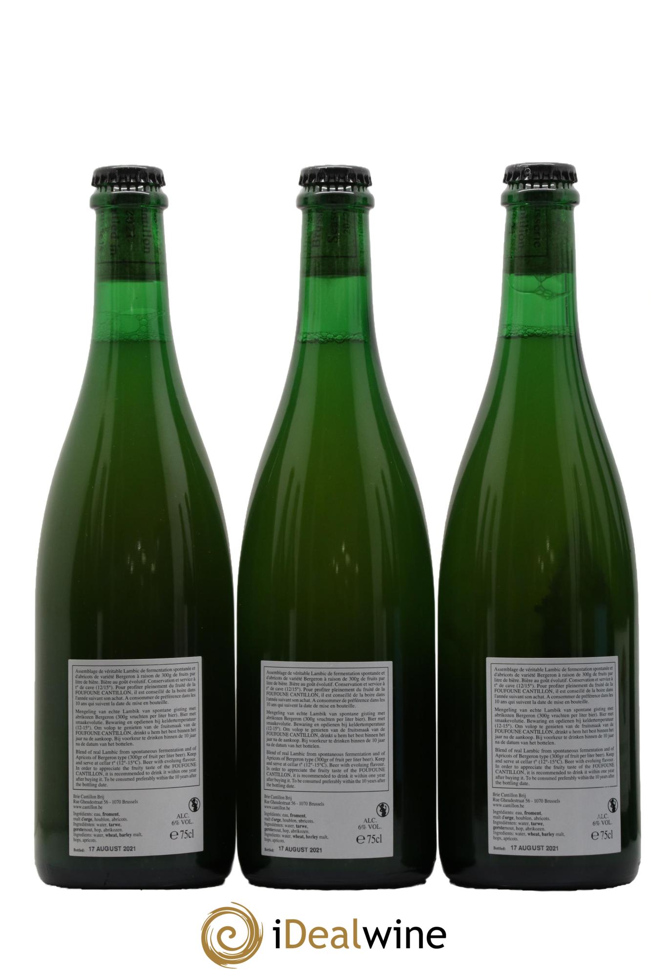 Bière Cantillon Fou' Foune Lambic Mise 2021 - Lot of 3 bottles - 1