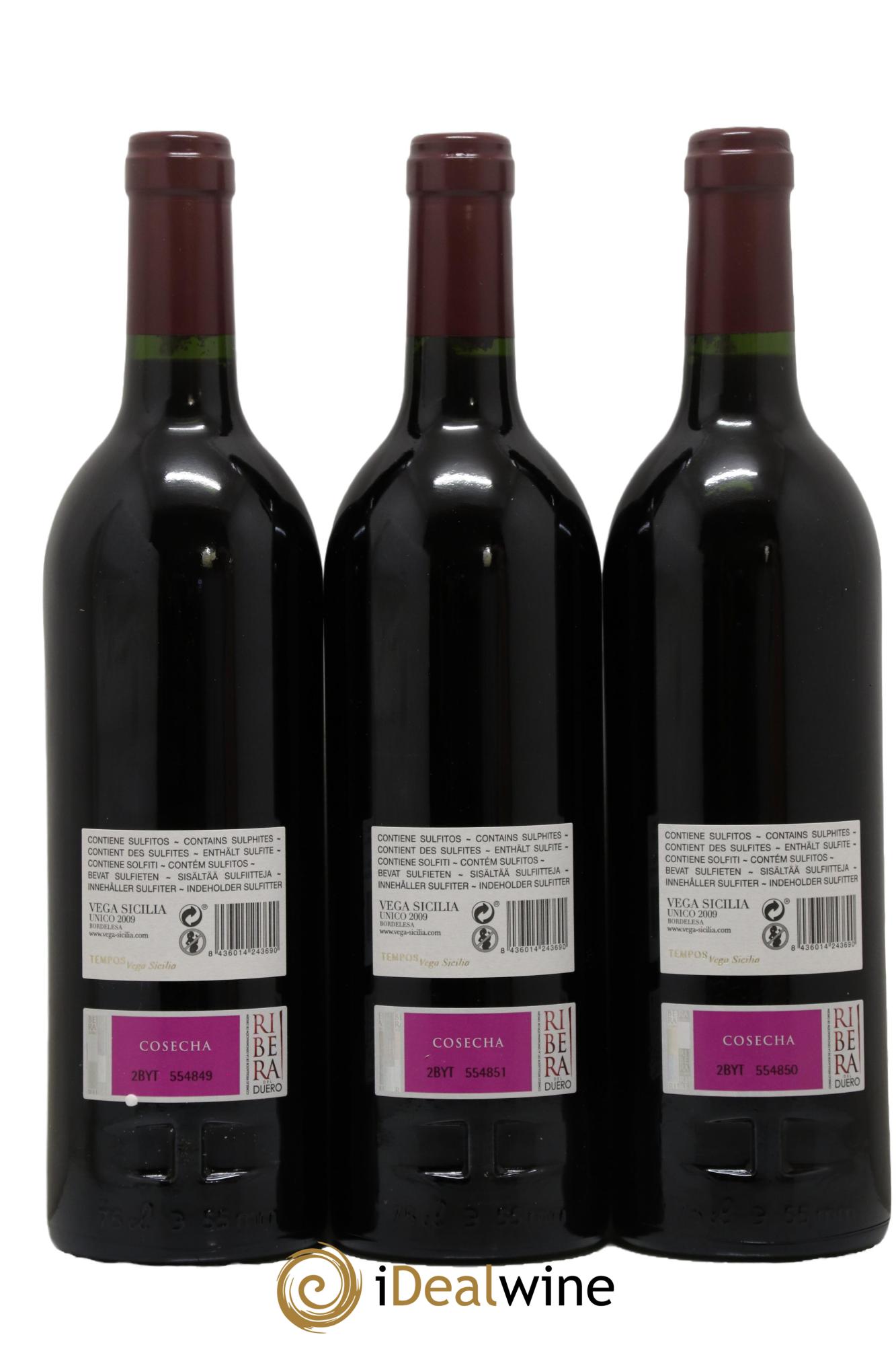 Ribera Del Duero DO Vega Sicilia Unico Famille Alvarez 2009 - Lotto di 3 bottiglie - 1