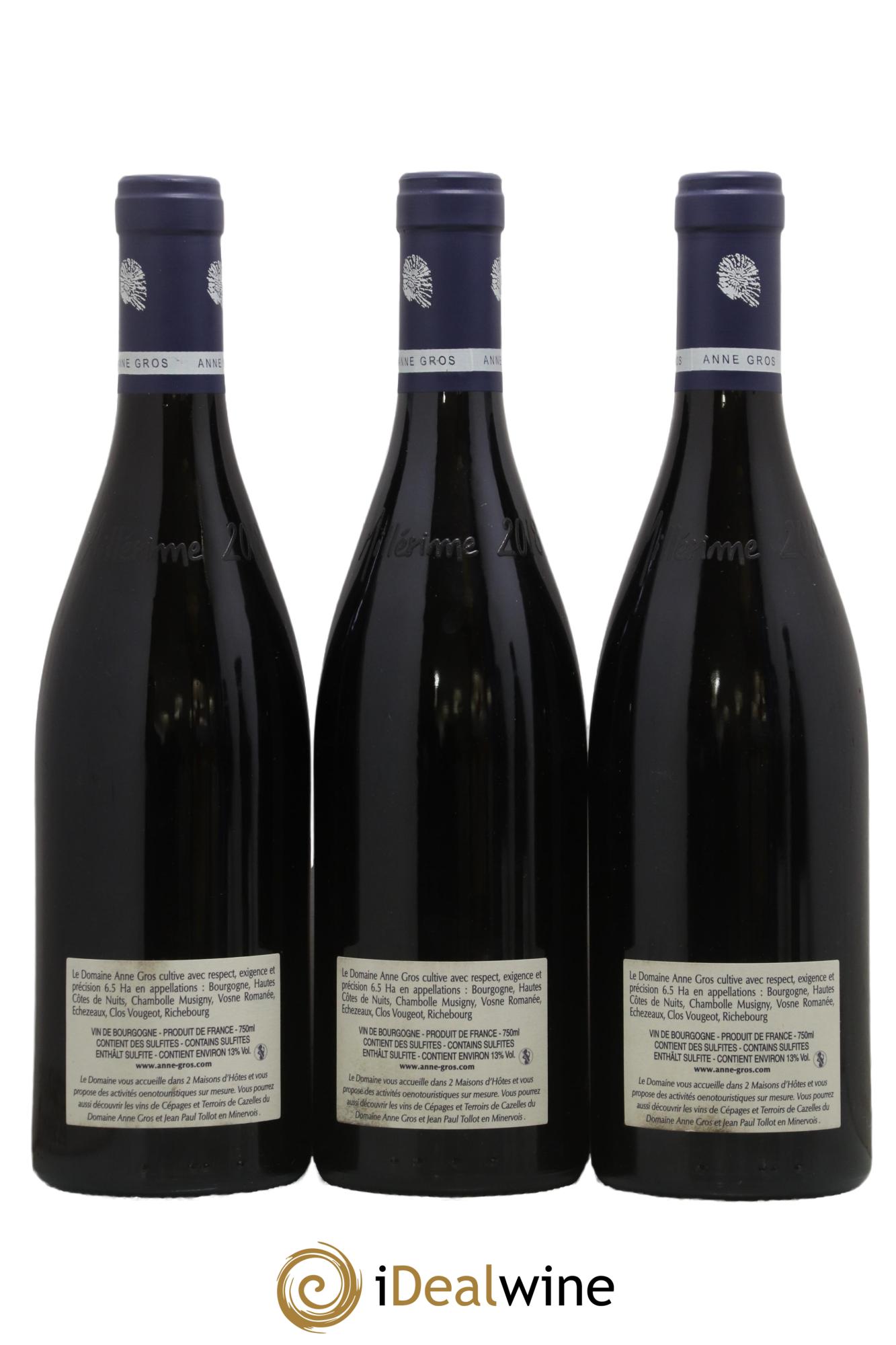 Clos de Vougeot Grand Cru Le Grand Maupertui Anne Gros 2018 - Lot of 3 bottles - 1