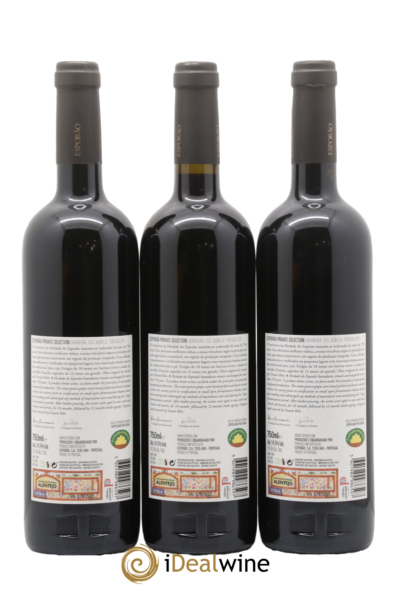 Portugal Herdade do Esporao Private Selection CBO 2014 - Lot of 3 bottles - 2