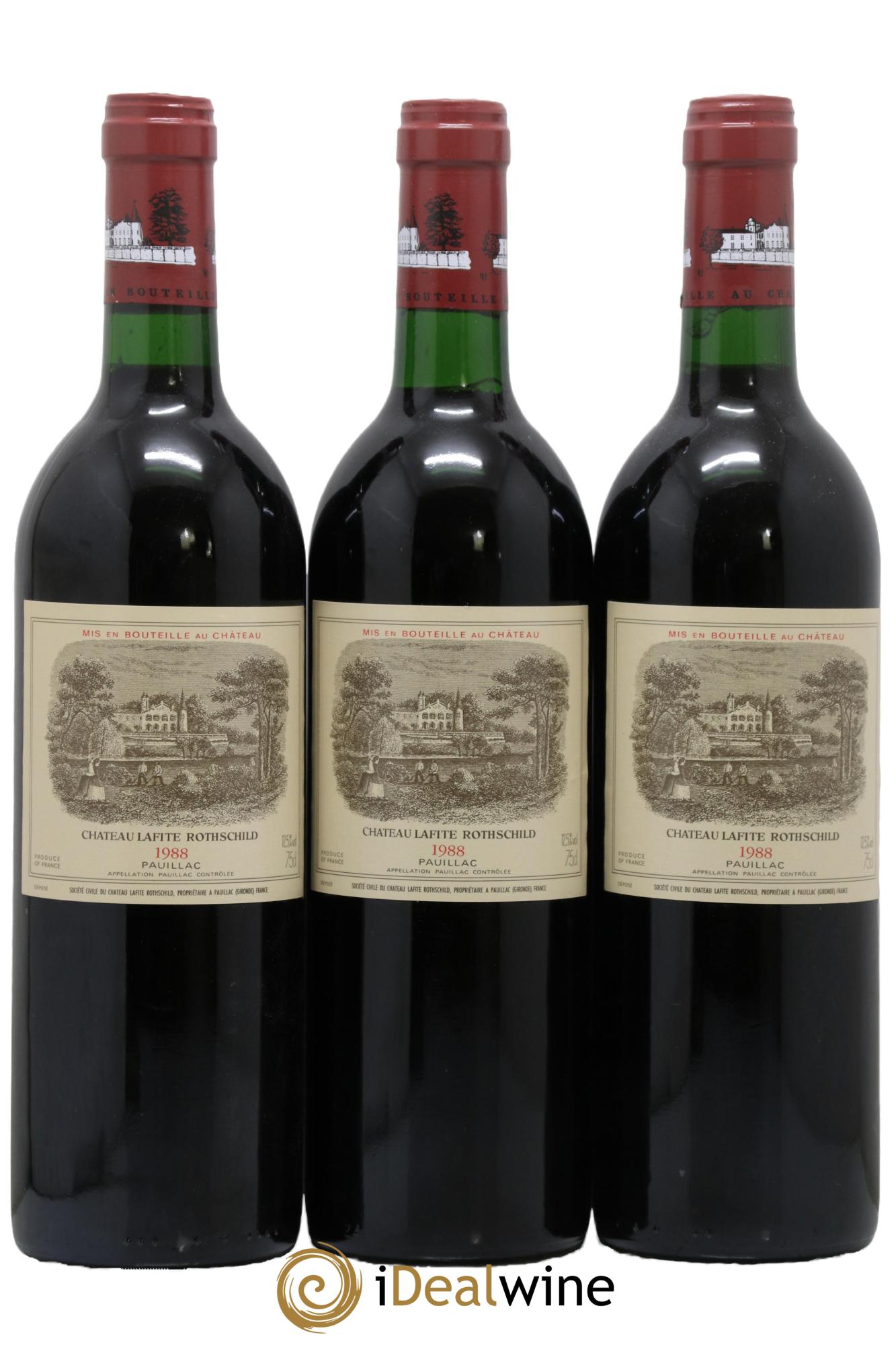 Château Lafite Rothschild 1er Grand Cru Classé 1988 - Lot of 3 bottles - 0