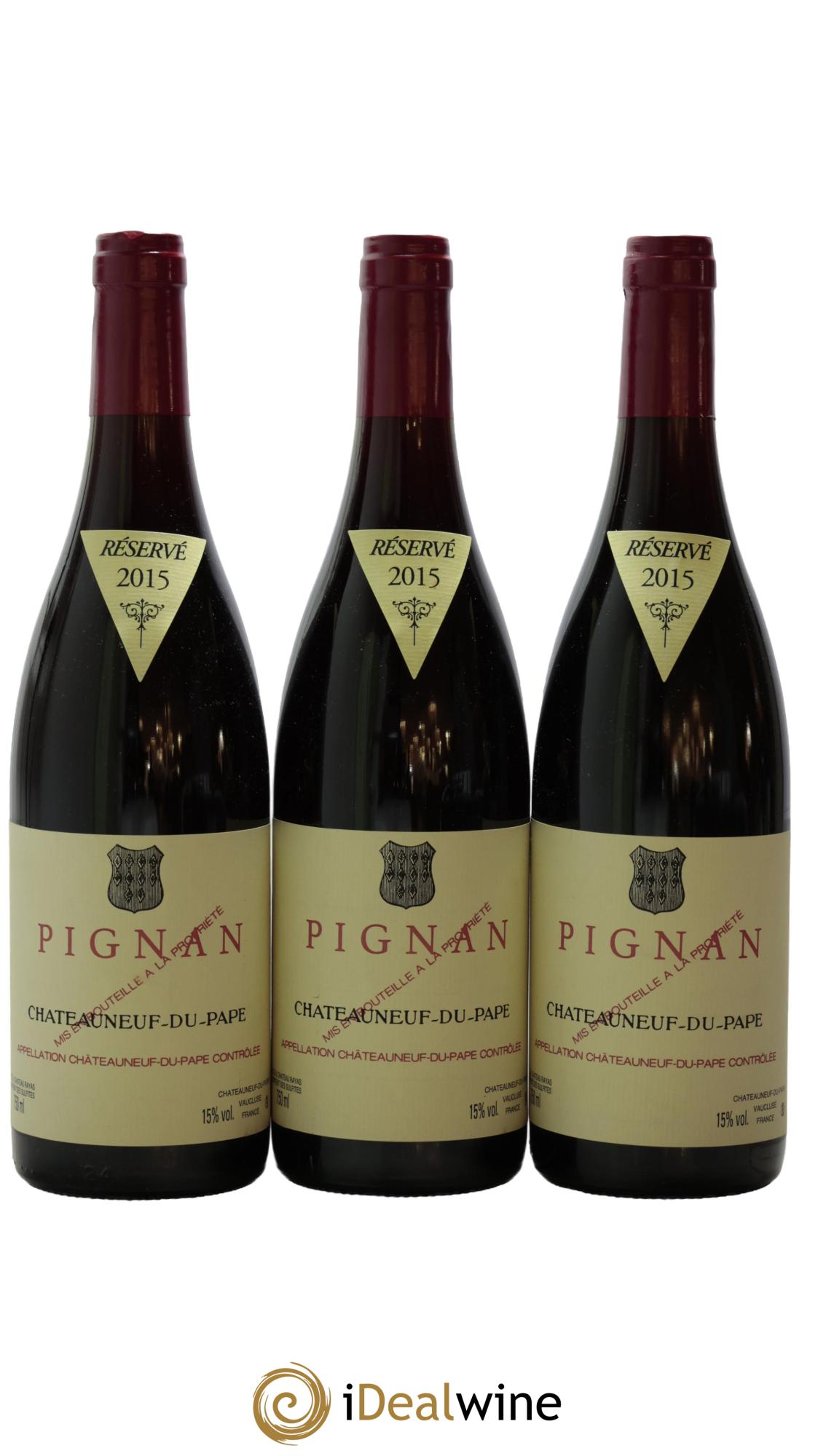 Châteauneuf-du-Pape Pignan Emmanuel Reynaud 2015 - Lot of 3 bottles - 0