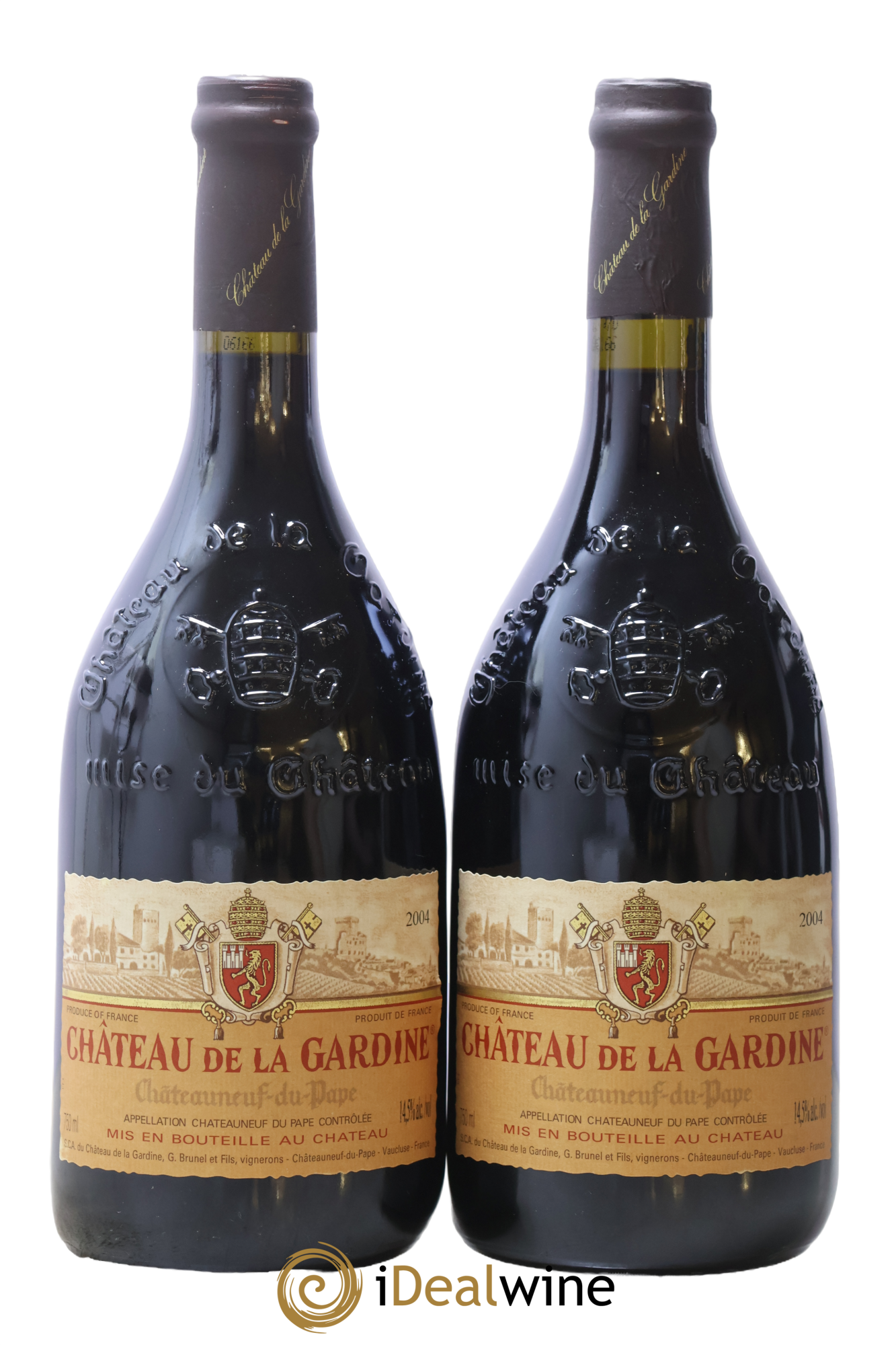 Châteauneuf-du-Pape Château de La Gardine Famille Brunel 2004 - Lot de 2 bouteilles - 0