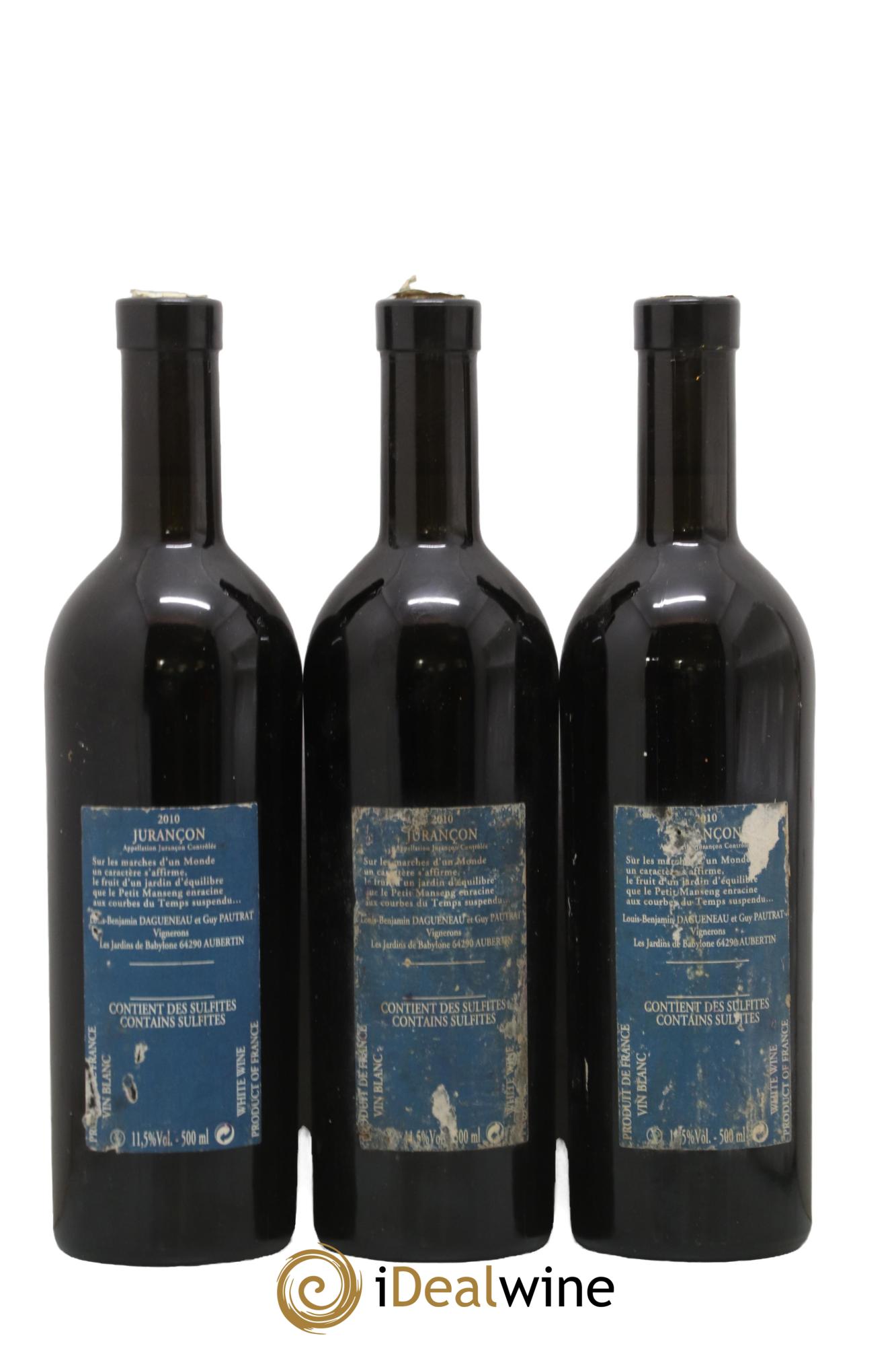 Vin de France (anciennement Jurançon) Jardins de Babylone Didier Dagueneau 2010 - Lotto di 3 formati 50cl - 1