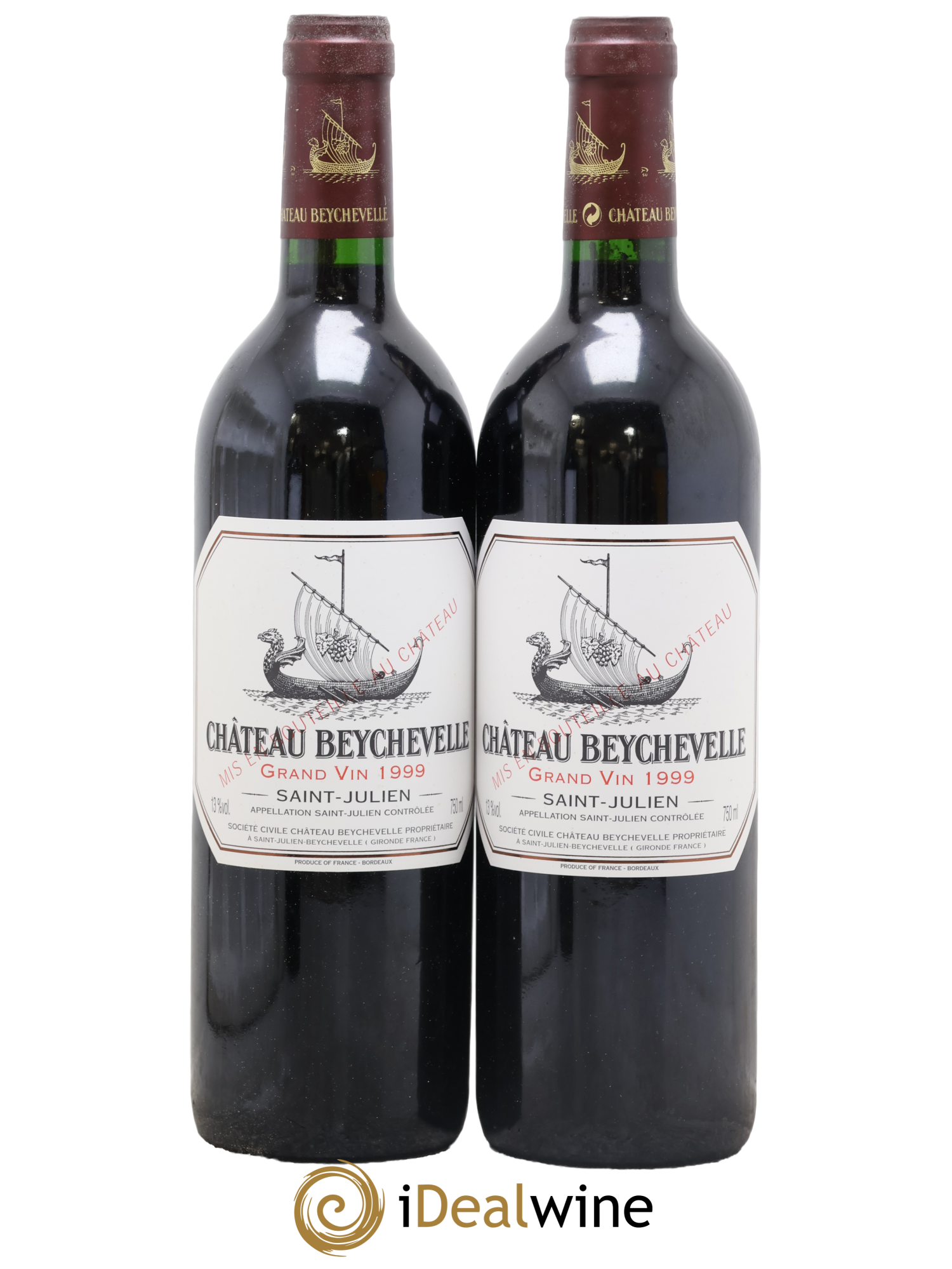 Château Beychevelle 4ème Grand Cru Classé 1999 - Lot de 2 bouteilles - 0