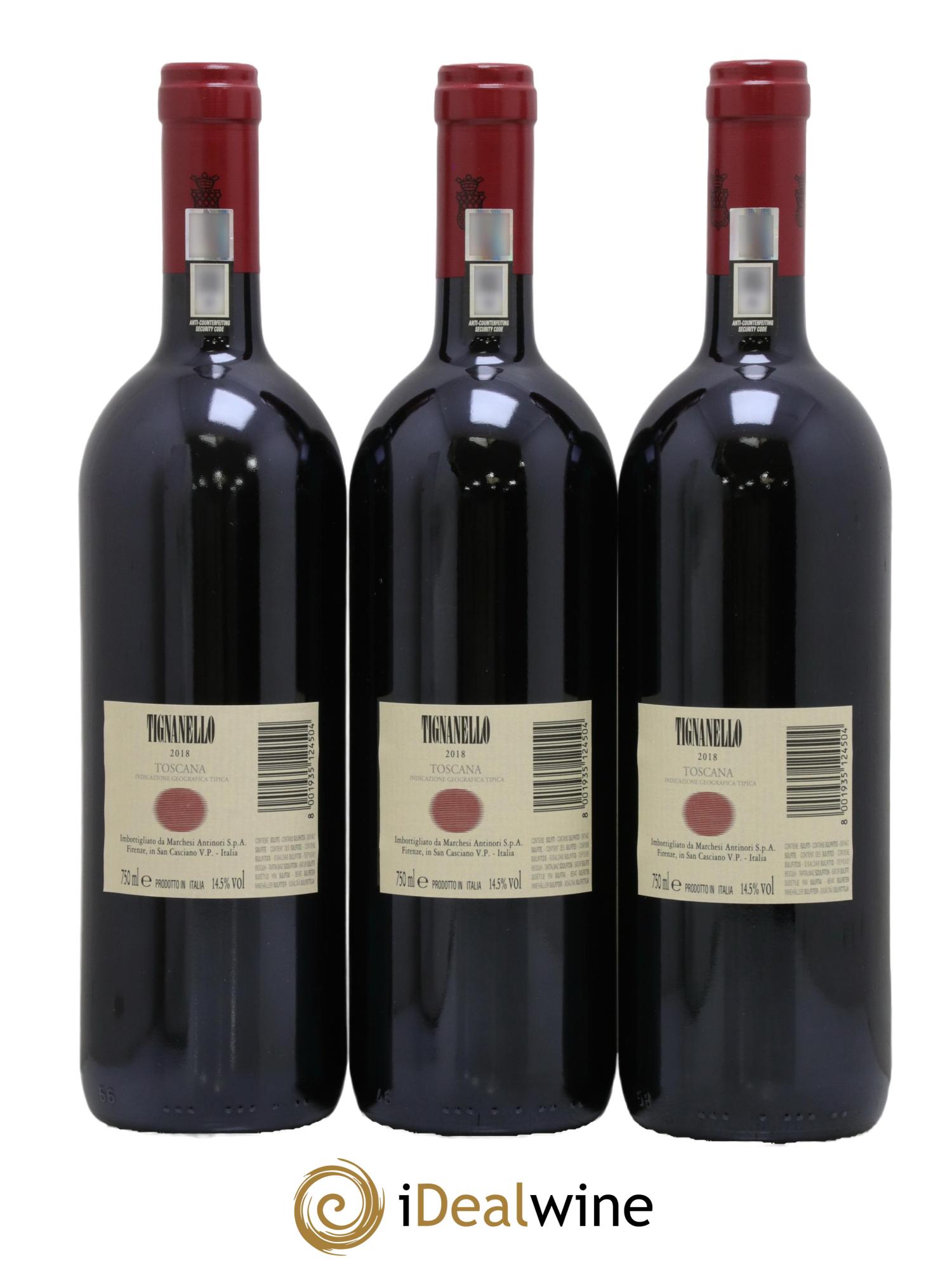 Toscana IGT Tignanello Tenuta Tignanello - Marchesi Antinori 2018 - Lotto di 3 bottiglie - 1