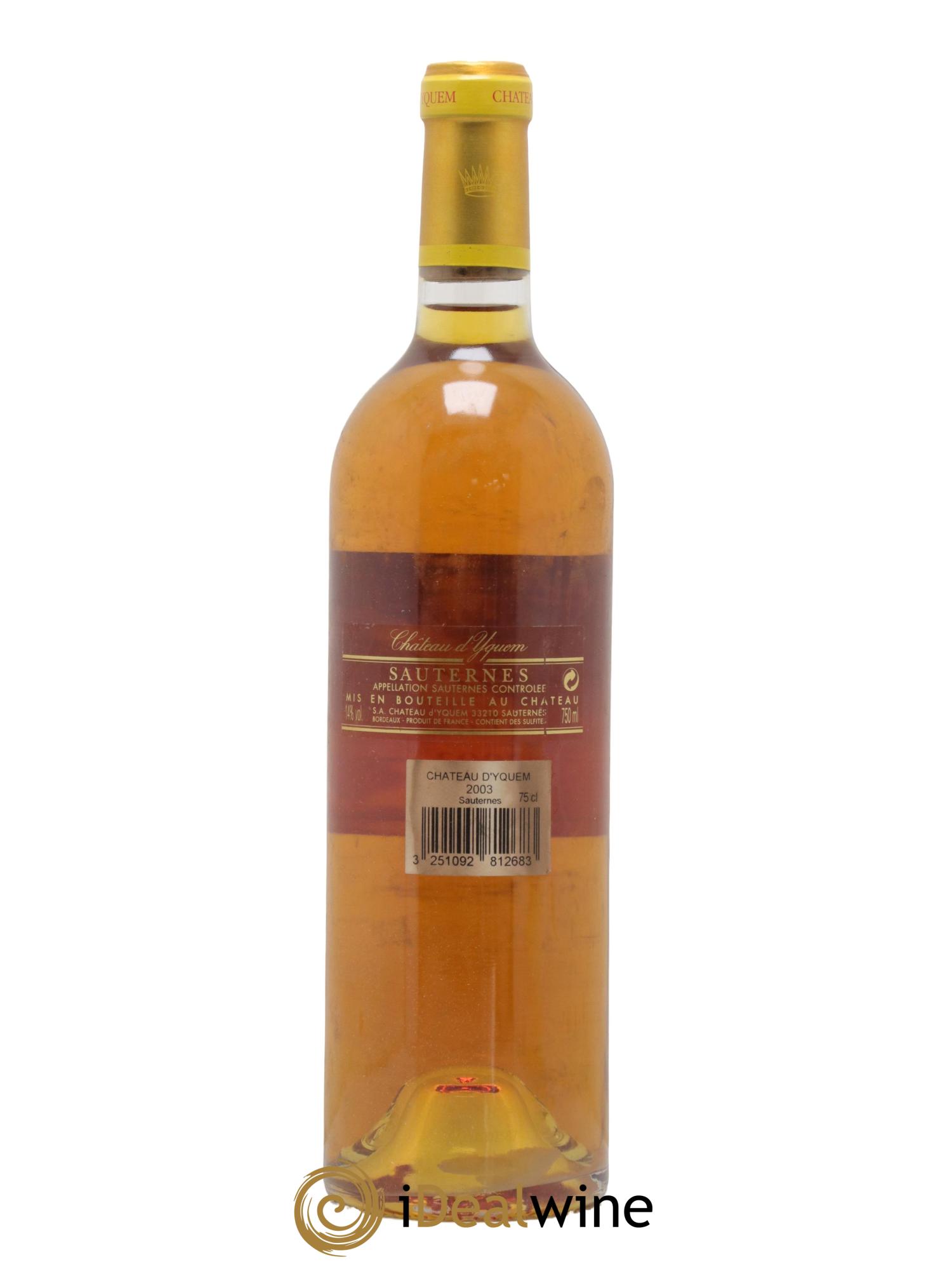 Château d' Yquem 1er Cru Classé Supérieur 2003 - Lotto di 1 bottiglia - 1