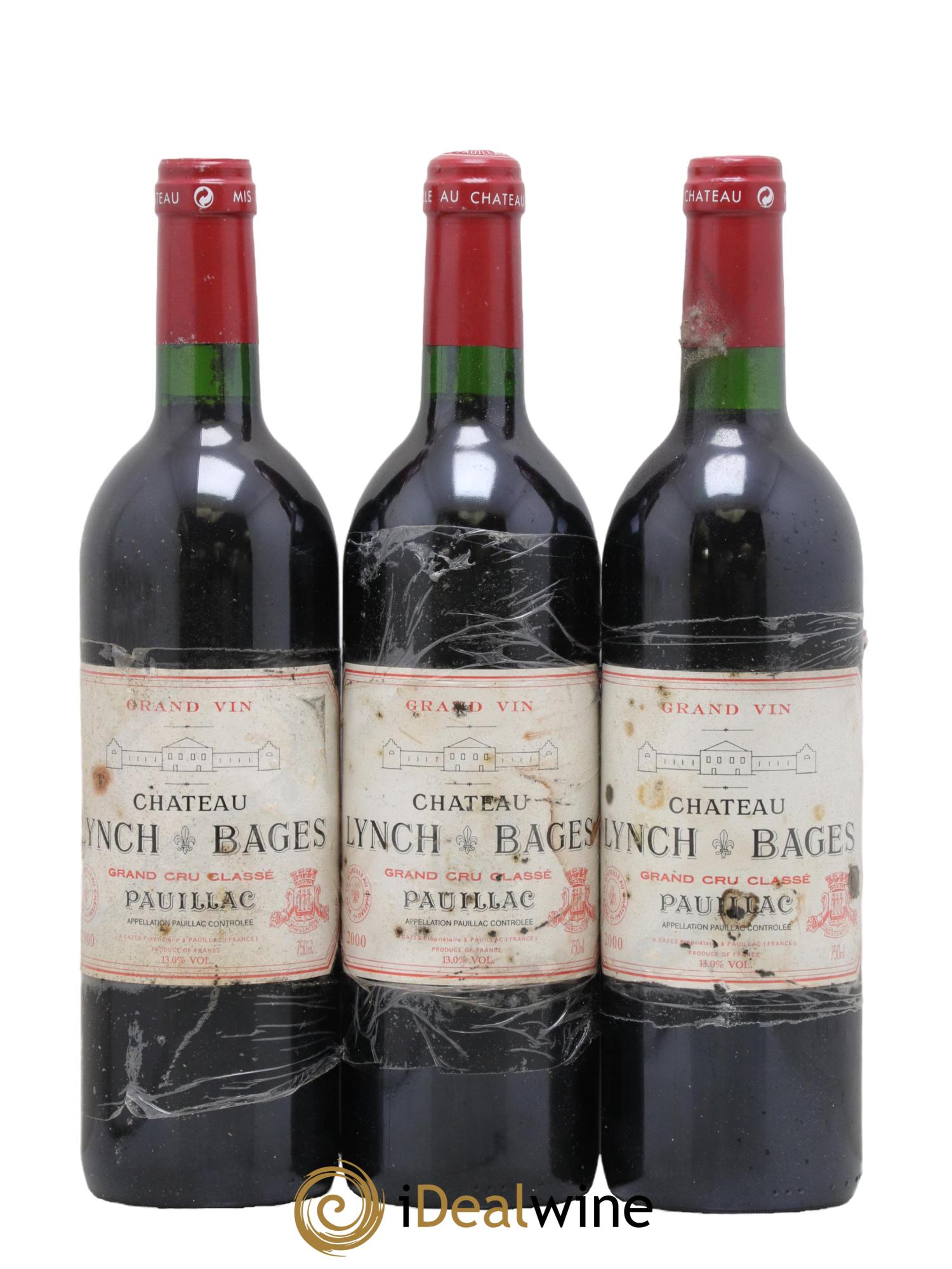 Château Lynch Bages 5ème Grand Cru Classé 2000 - Lot of 3 bottles - 0