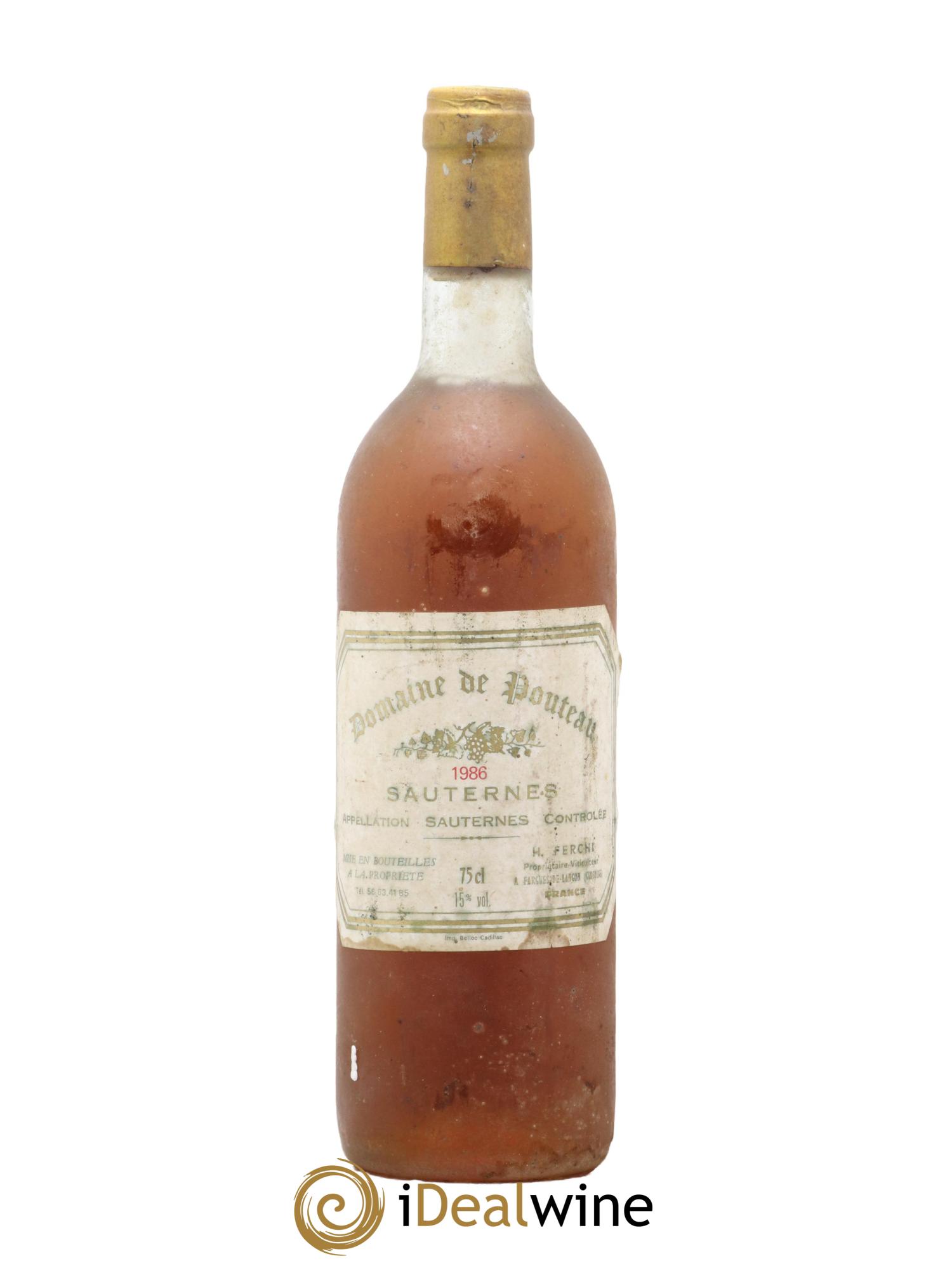 Sauternes Domaine de Pouteau 1986 - Lotto di 1 bottiglia - 0