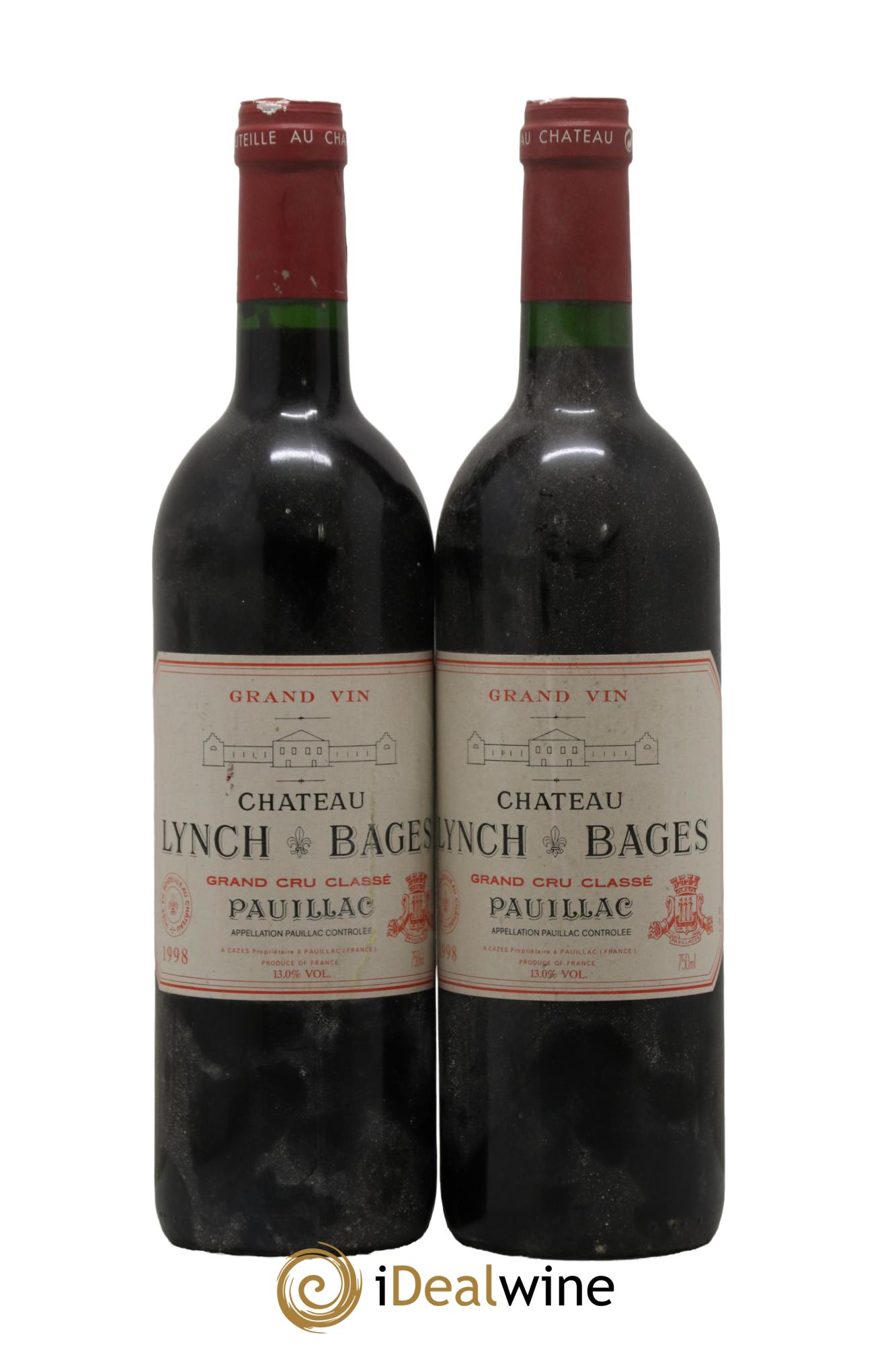 Château Lynch Bages 5ème Grand Cru Classé 1998 - Lot of 2 bottles - 0