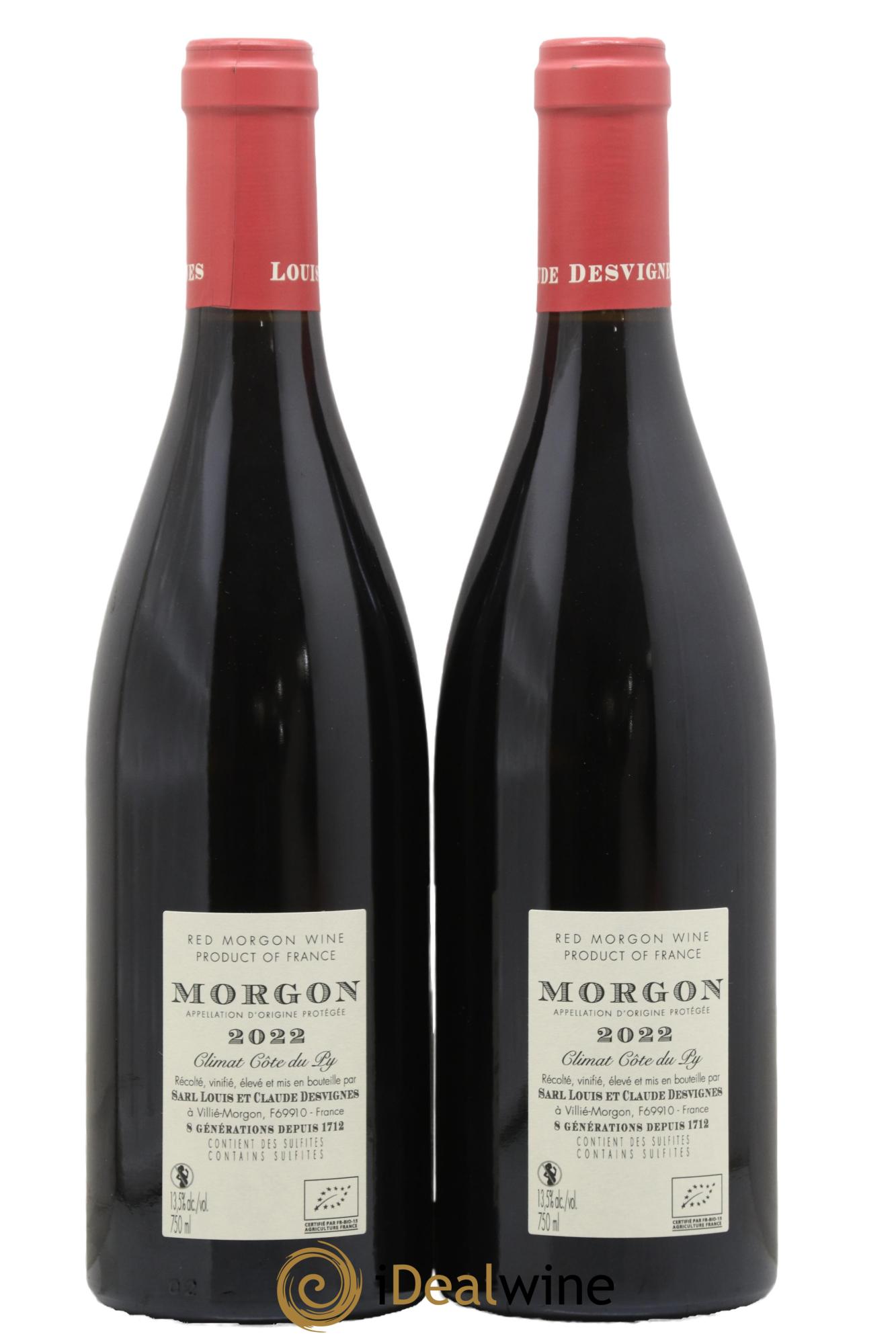 Morgon Côte du Py Louis-Claude Desvignes 2022 - Posten von 2 Flaschen - 1
