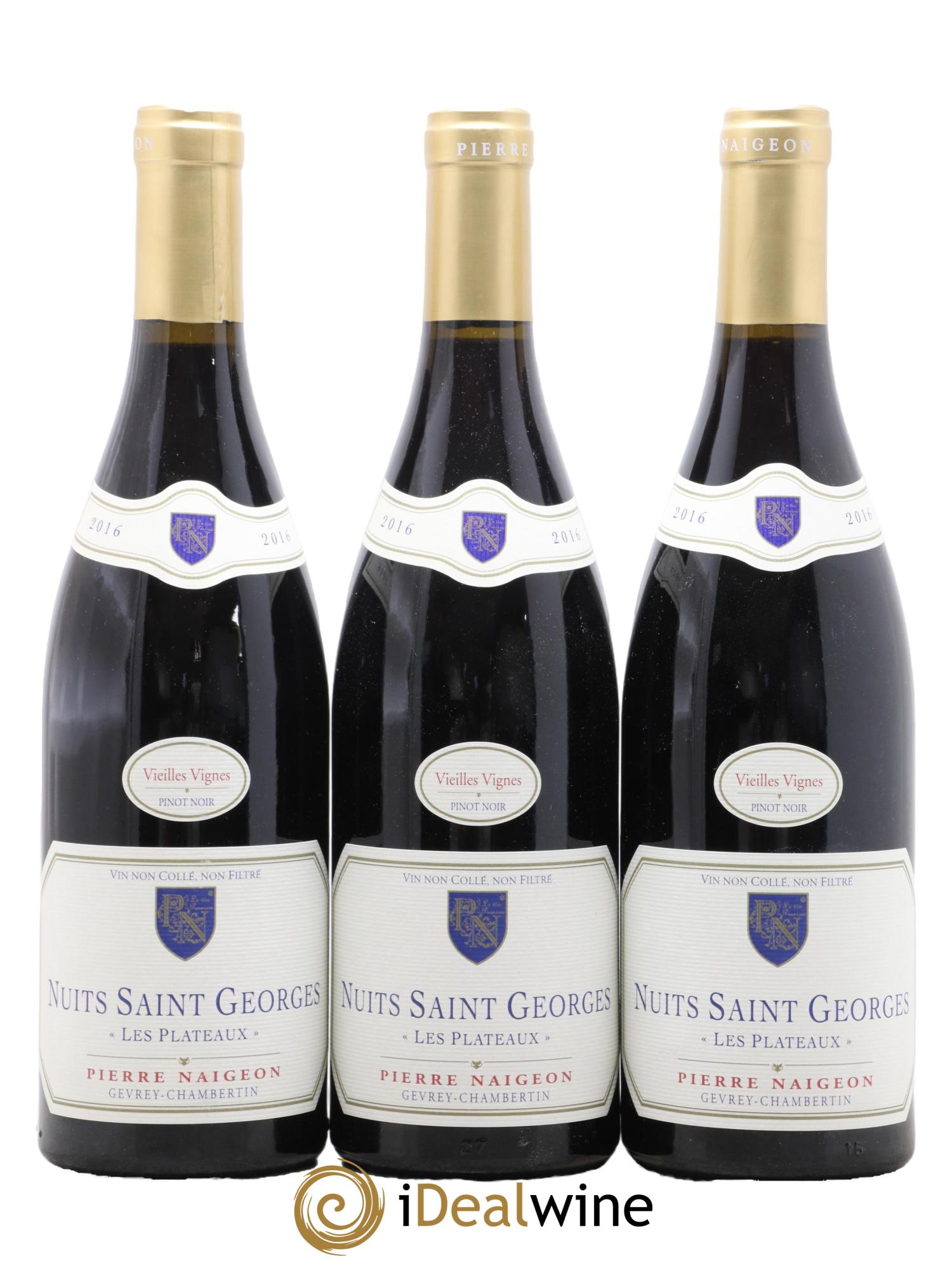 Nuits-Saint-Georges Les Plateaux Vieilles Vignes Naigeon 2016 - Lot de 3 bouteilles - 0