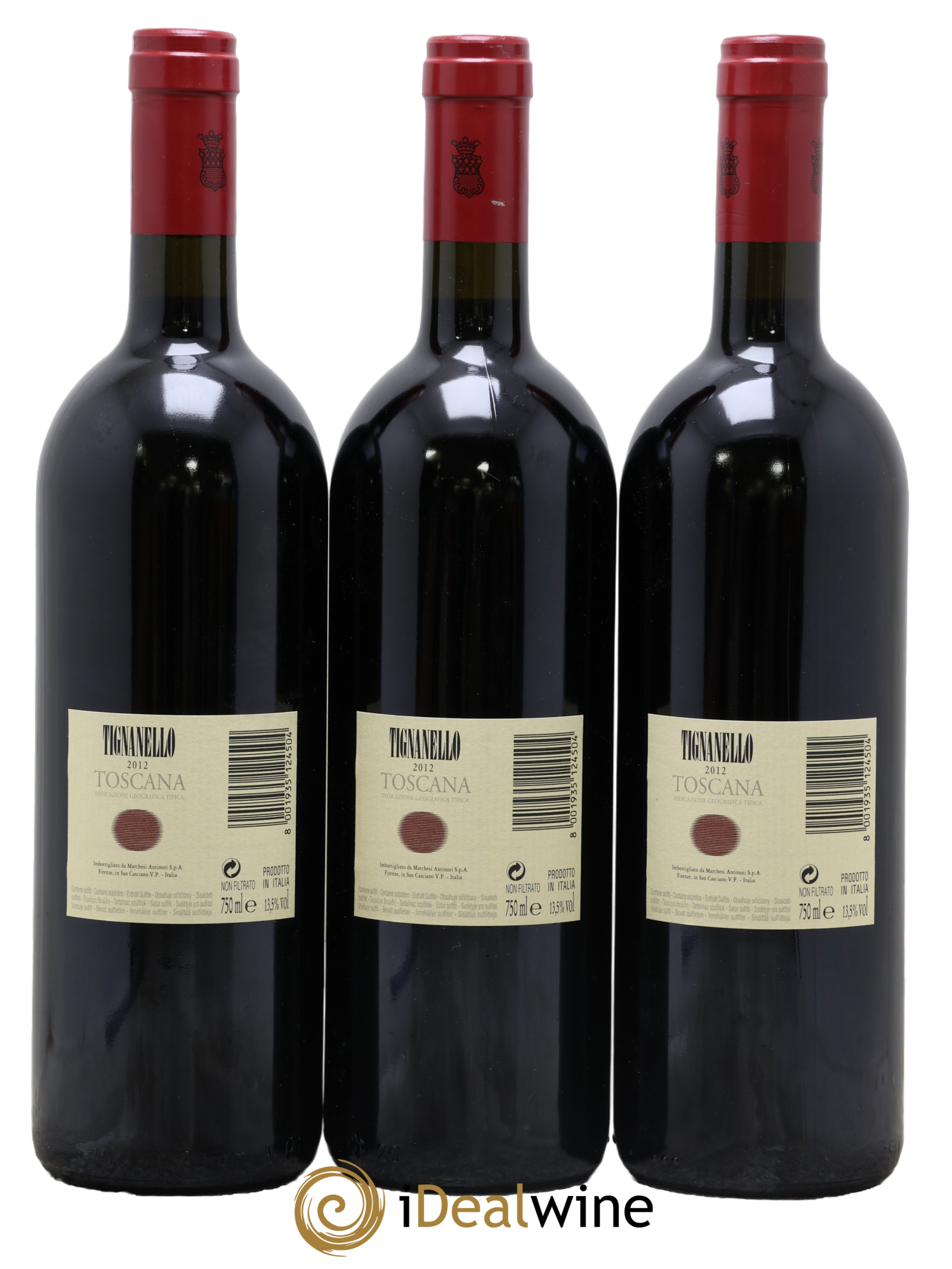 Toscana IGT Tignanello Tenuta Tignanello - Marchesi Antinori 2012 - Lotto di 3 bottiglie - 1