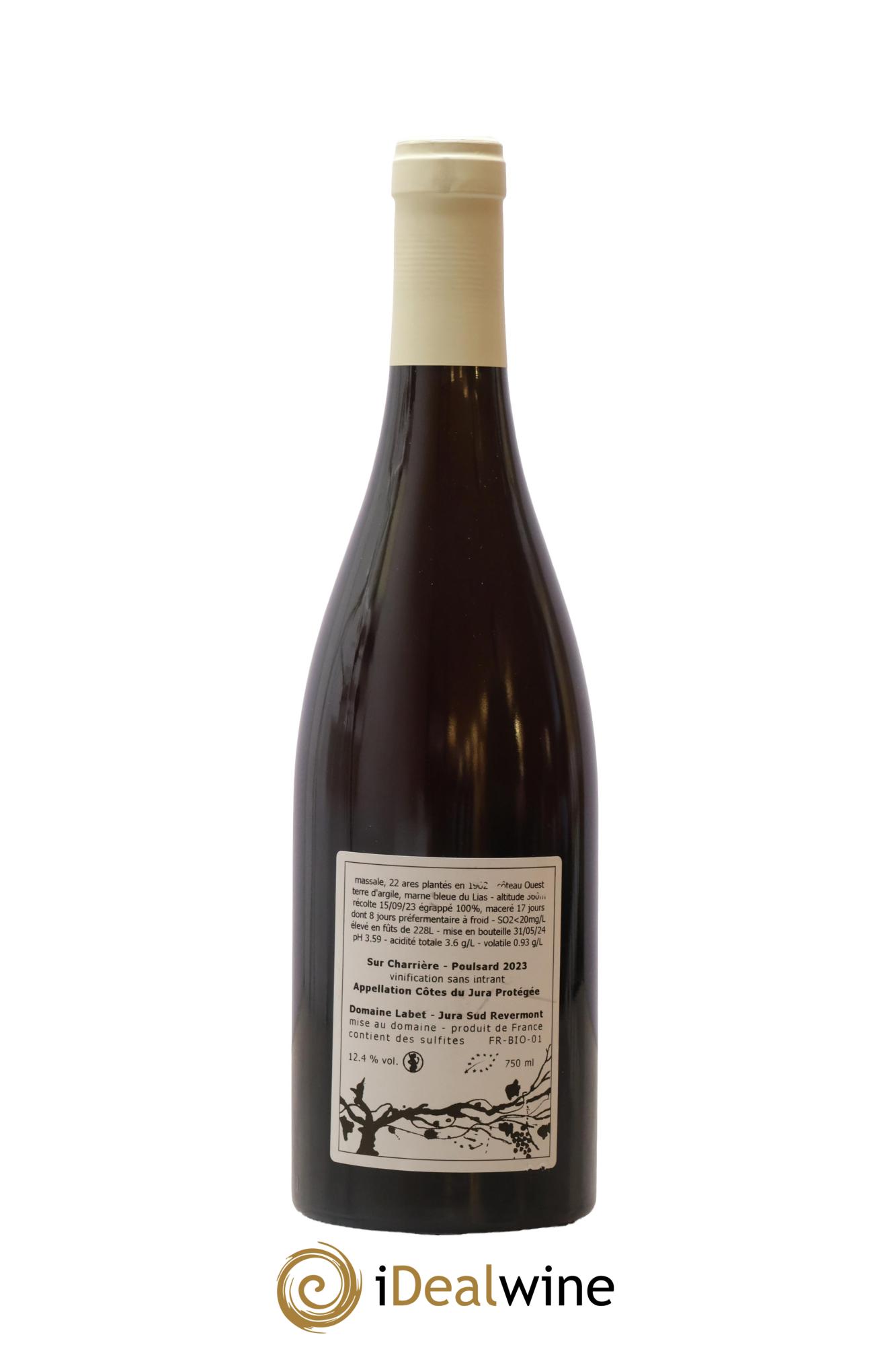 Côtes du Jura Poulsard Sur Charrière Romain - Julien - Charline Labet 2023 - Lot de 1 bouteille - 1