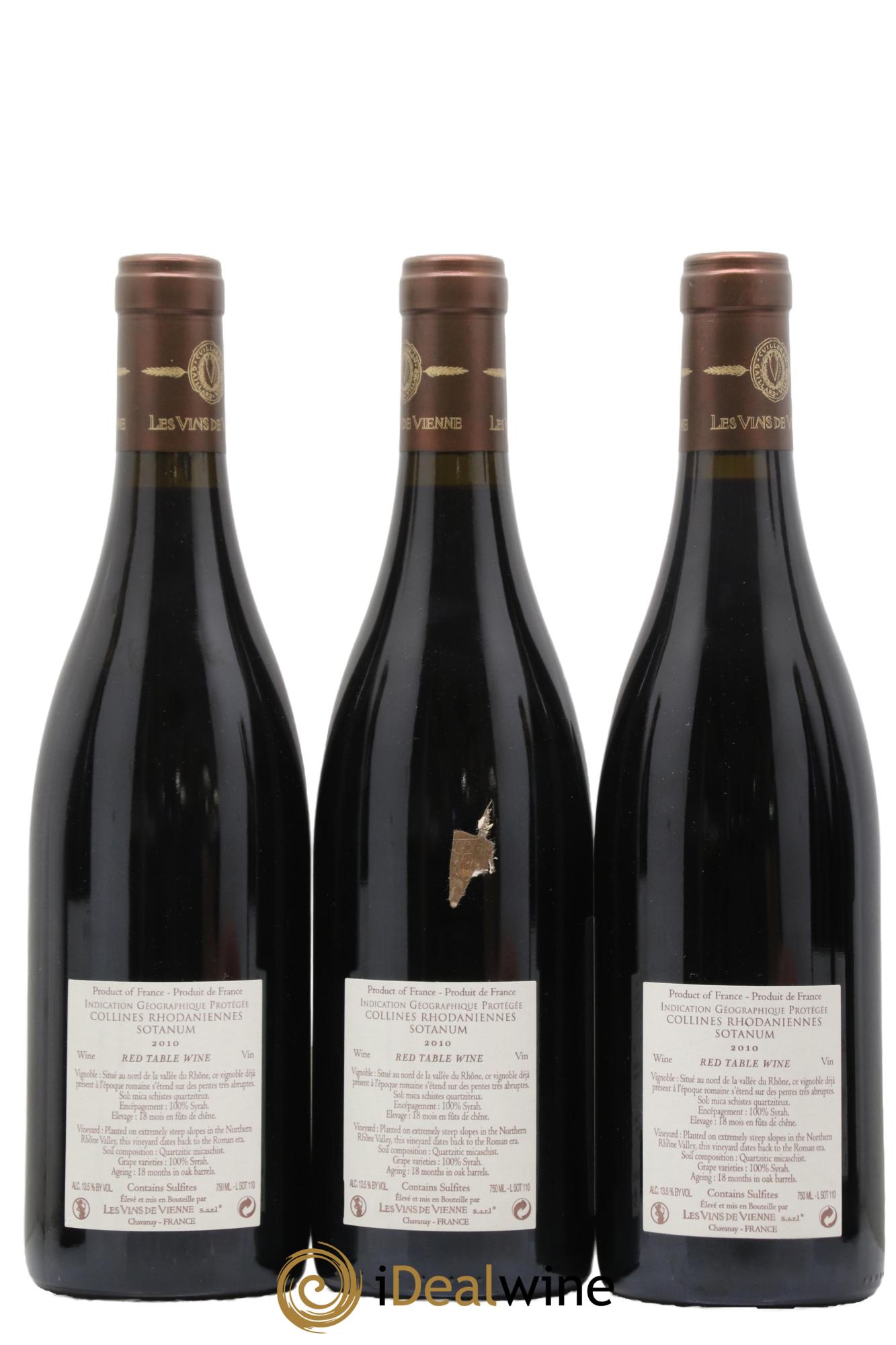 Collines Rhodaniennes Sotanum Les Vins de Vienne 2010 - Lot de 3 bouteilles - 1