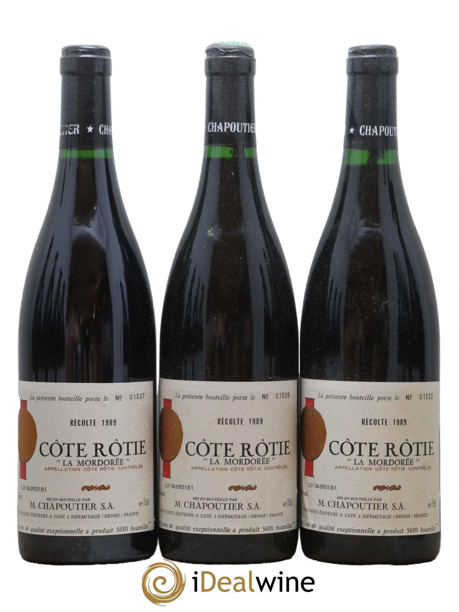 Côte-Rôtie La Mordorée Chapoutier 1989 - Posten von 12 Flaschen - 2