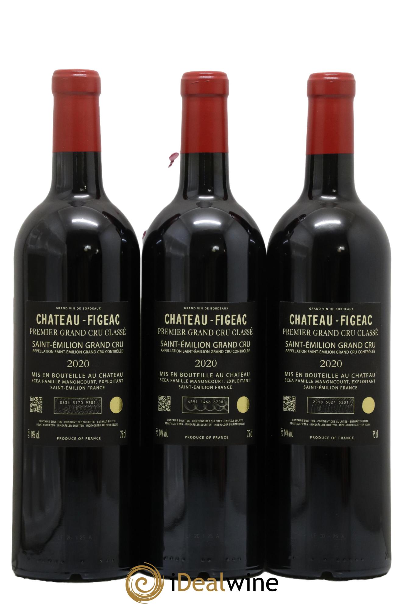 Château Figeac 1er Grand Cru Classé A 2020 - Lot de 3 bouteilles - 1