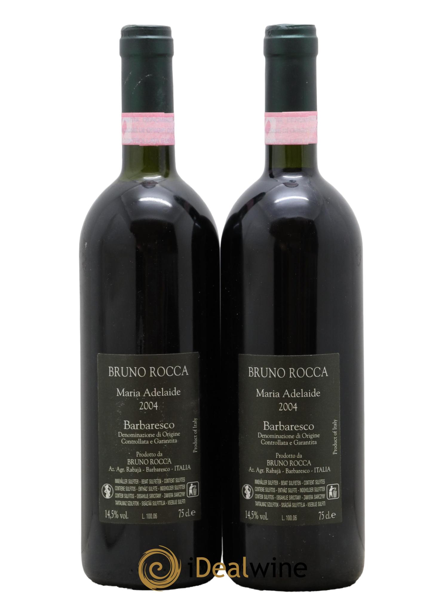 Barbaresco DOCG Maria Adelaide Bruno Rocca 2004 - Lotto di 2 bottiglie - 1