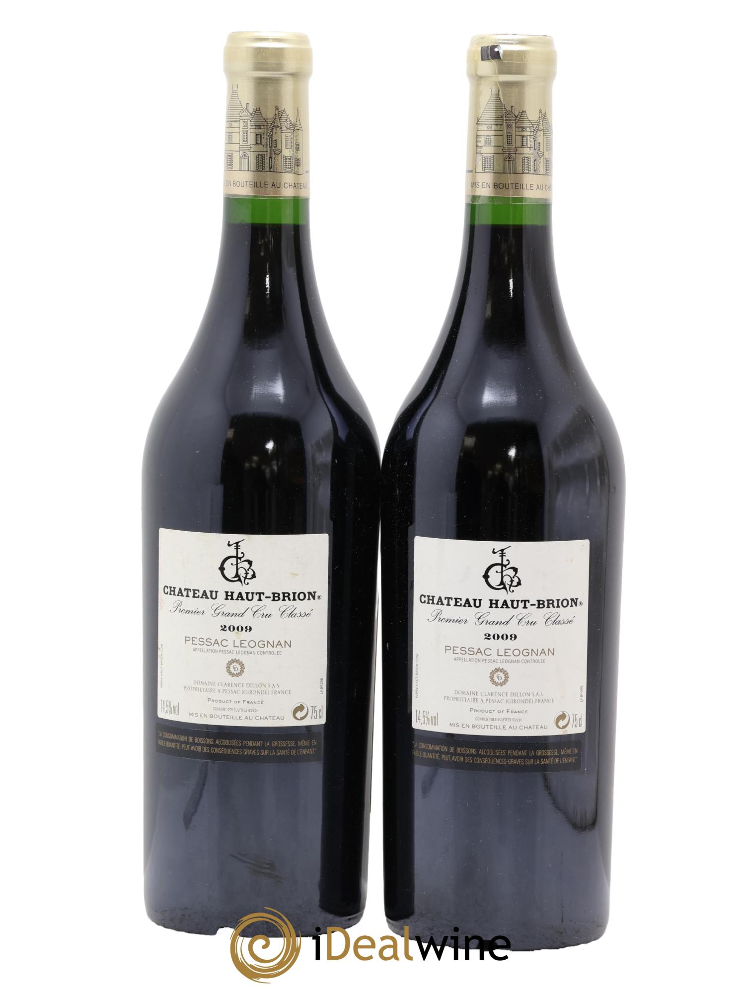 Château Haut Brion 1er Grand Cru Classé 2009 - Lot de 2 bouteilles - 1