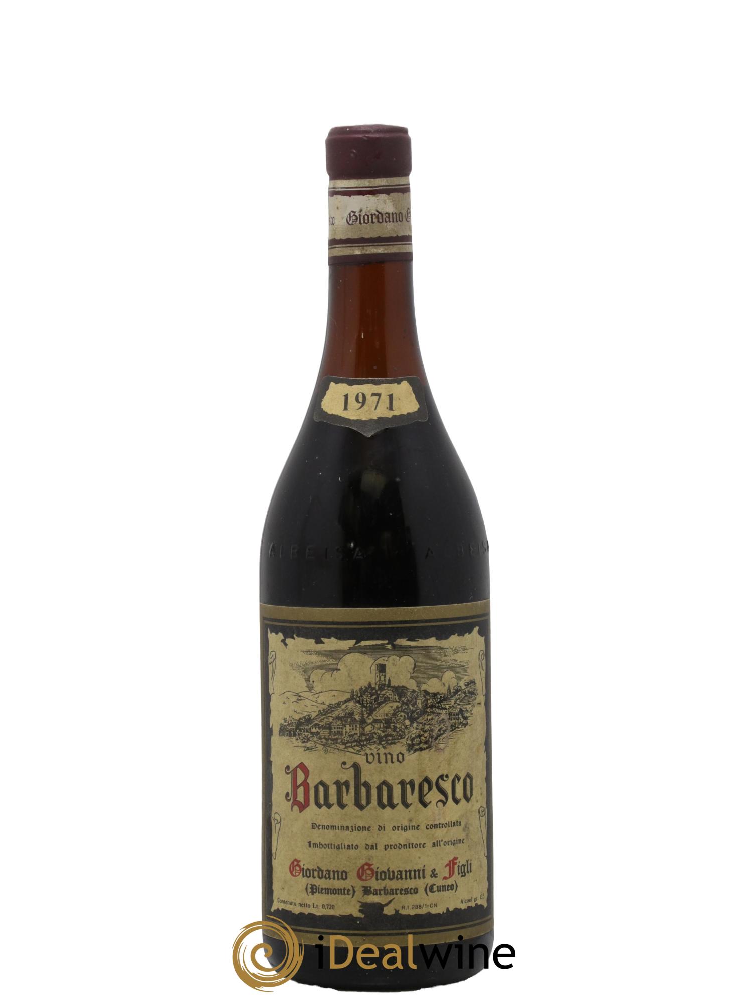 Barbaresco DOCG Giovanni Giordano E Figli 1971 - Lotto di 1 bottiglia - 0