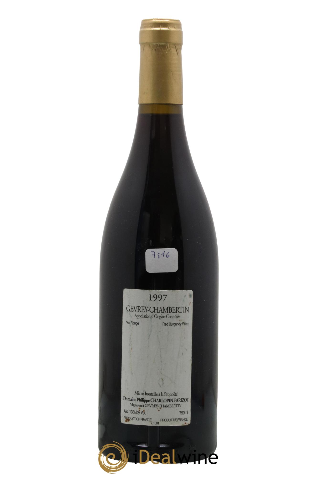Gevrey-Chambertin Cuvée Vieilles Vignes Charlopin-Parizot 1997 - Lot of 1 bottle - 1