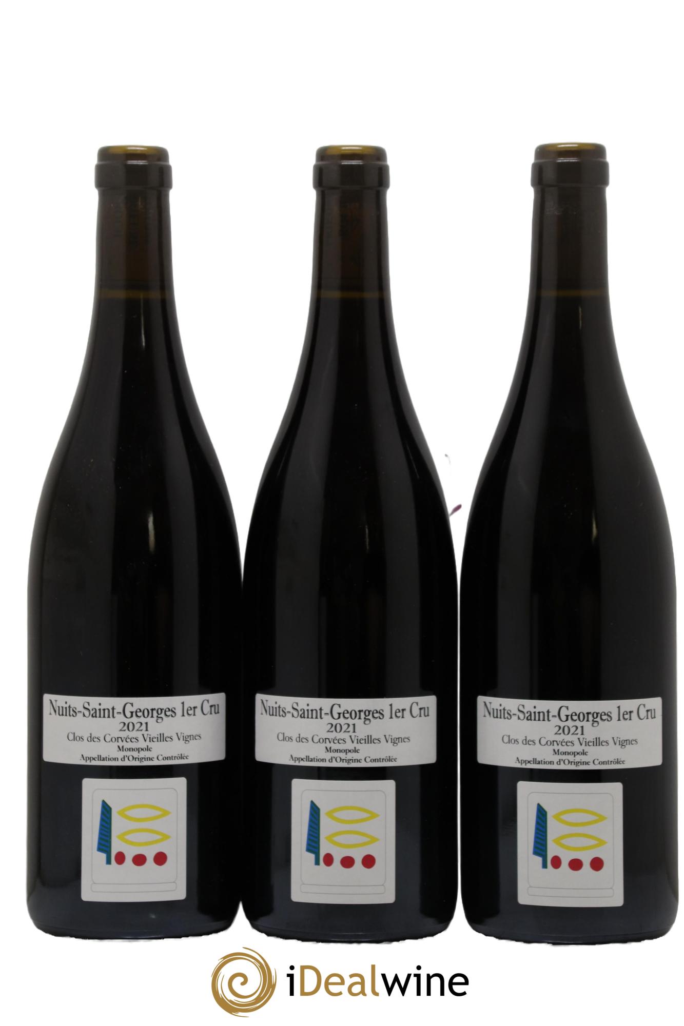Nuits-Saint-Georges 1er Cru Le Clos des Corvées Vieilles Vignes Prieuré Roch  2021 - Posten von 3 Flaschen - 0