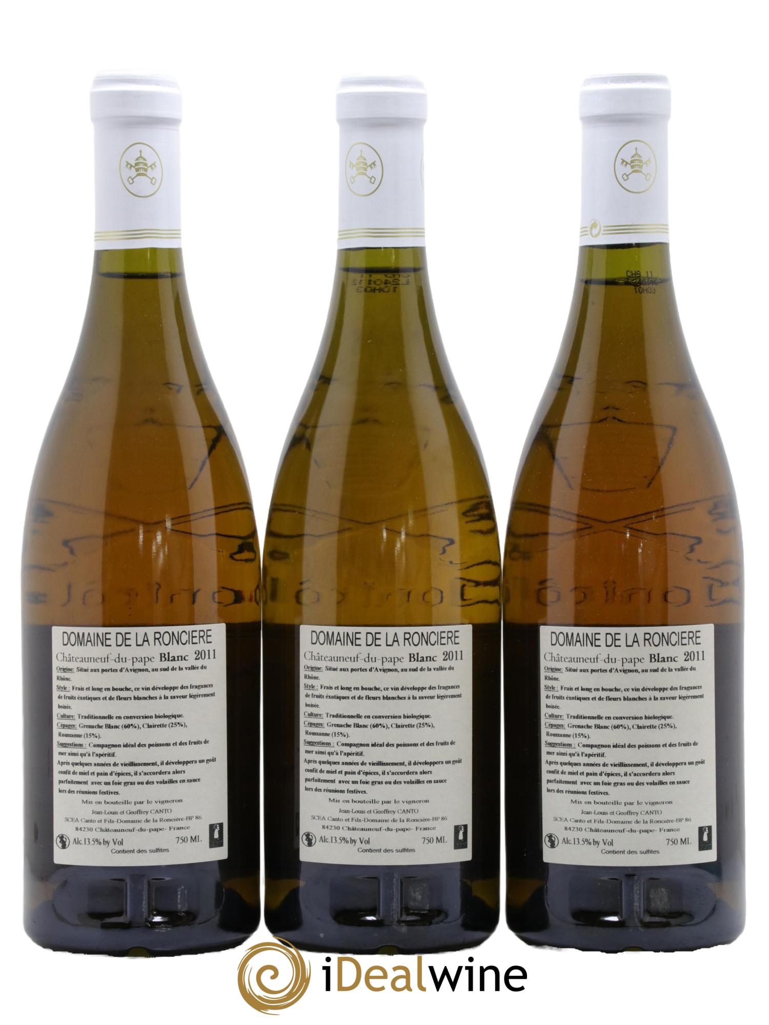 Châteauneuf-du-Pape Domaine de la Roncière 2011 - Posten von 3 Flaschen - 1