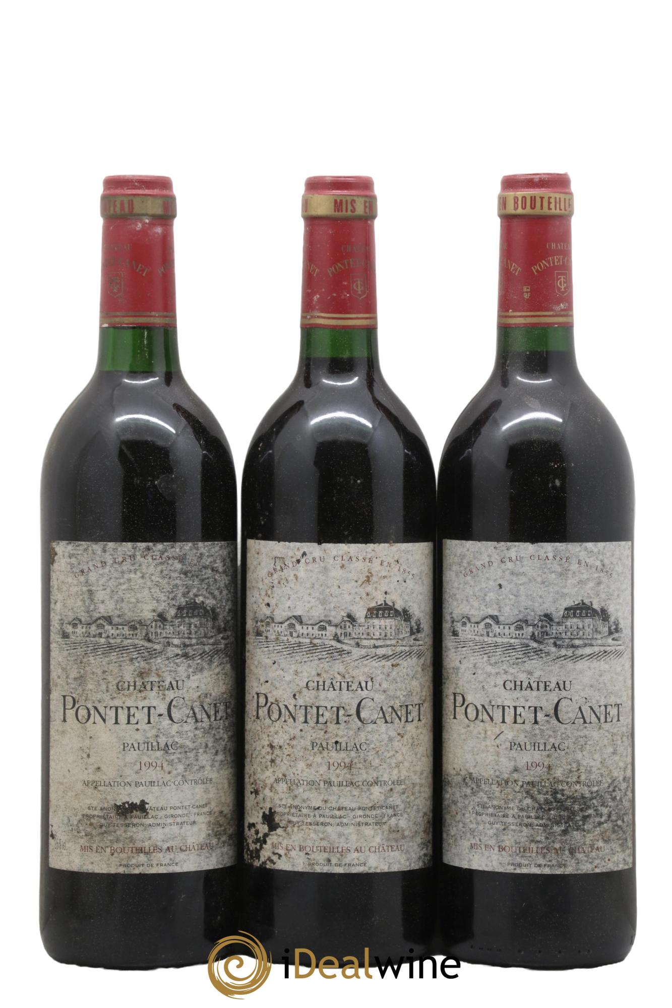 Château Pontet Canet 5ème Grand Cru Classé 1994 - Posten von 3 Flaschen - 0