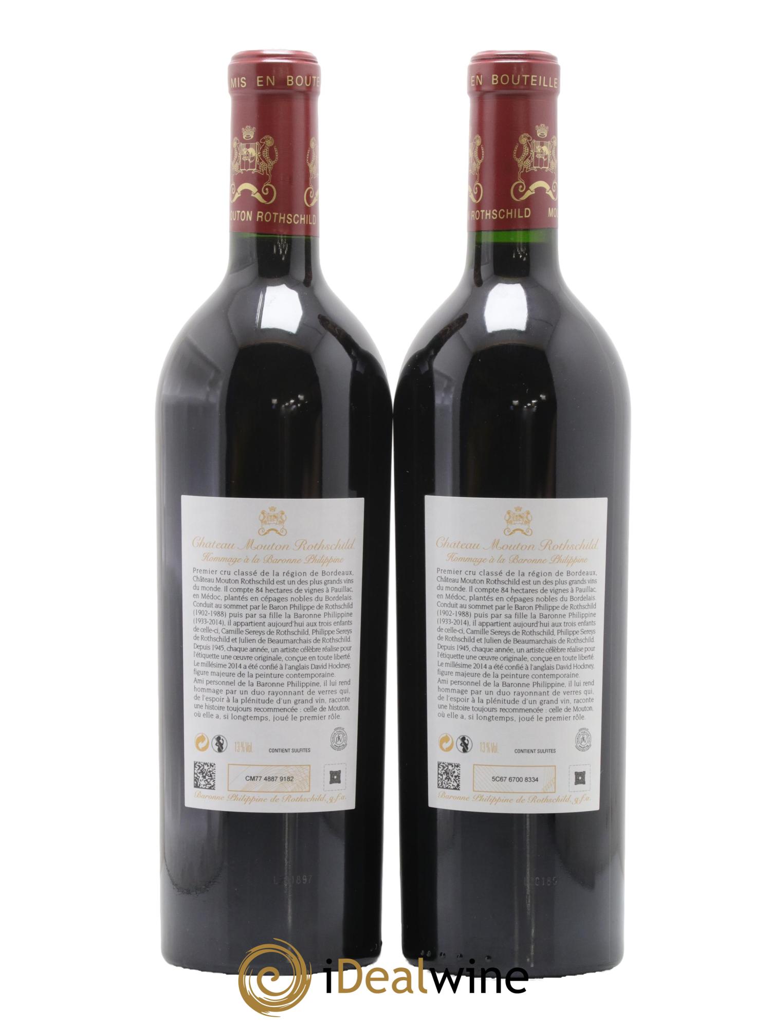 Château Mouton Rothschild 1er Grand Cru Classé  2014 - Lot de 2 bouteilles - 1