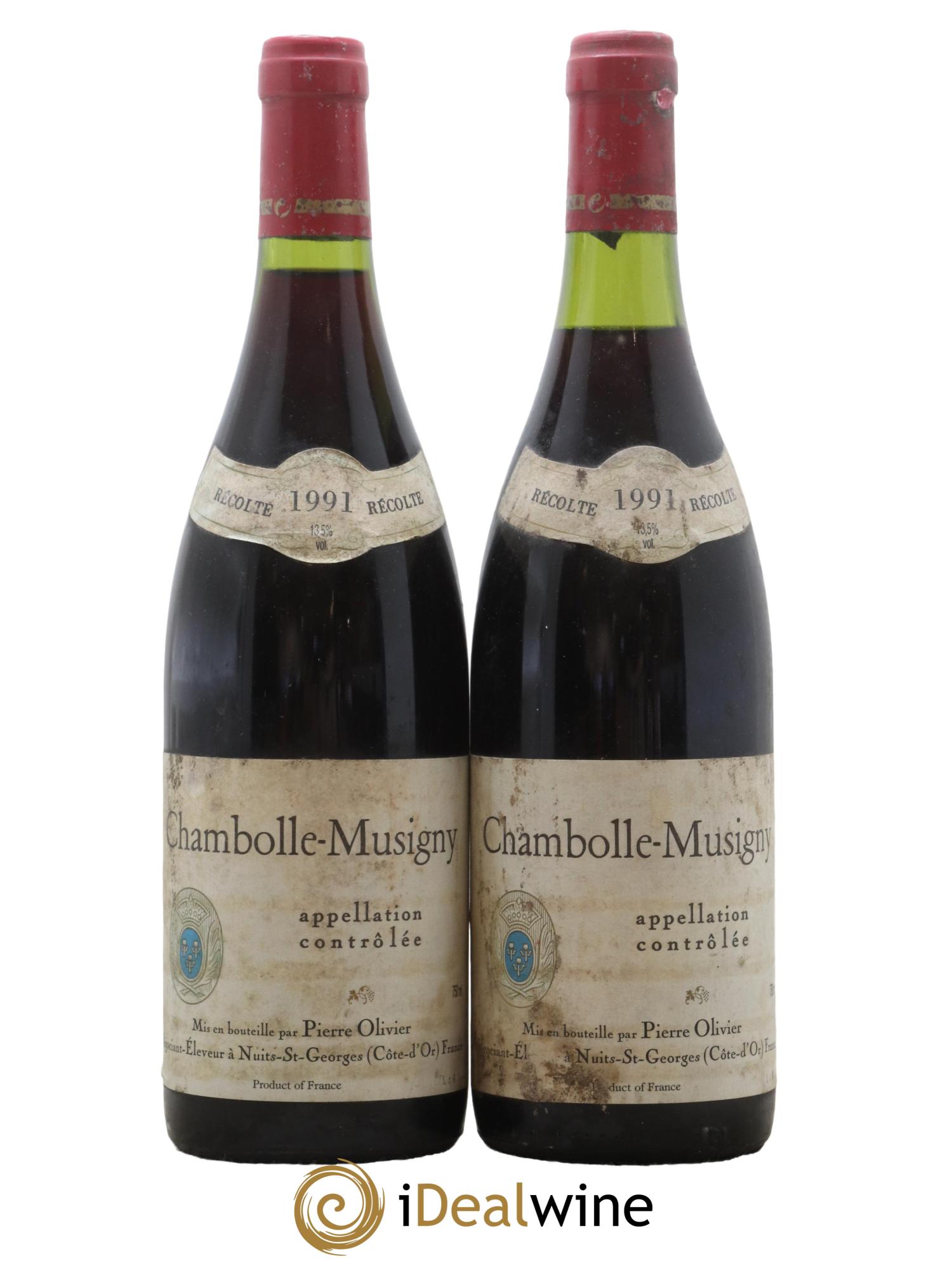 Chambolle-Musigny Domaine Pierre Olivier 1991 - Lot de 2 bouteilles - 0