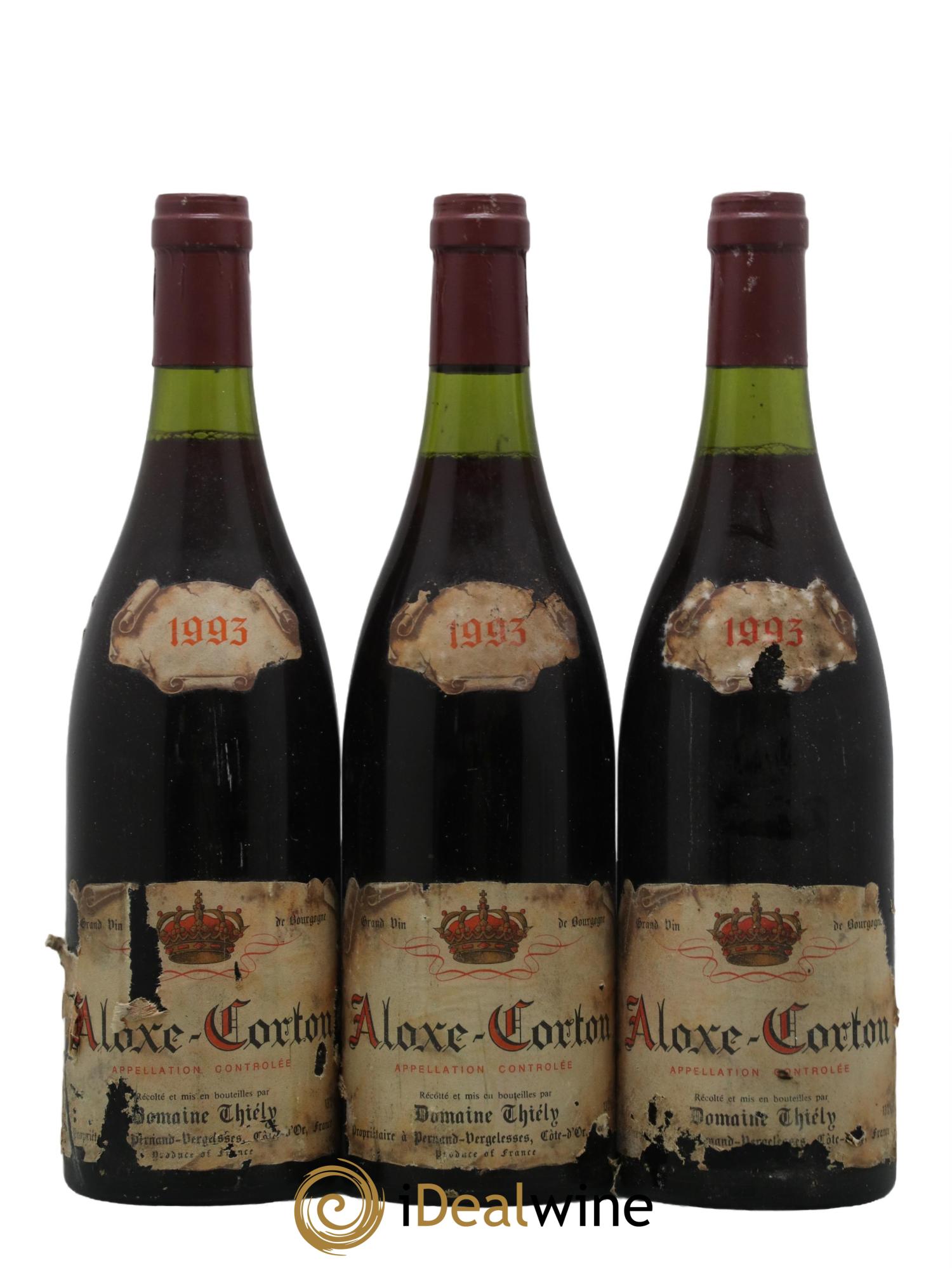 Aloxe-Corton Domaine Thiely 1993 - Lot de 3 bouteilles - 0