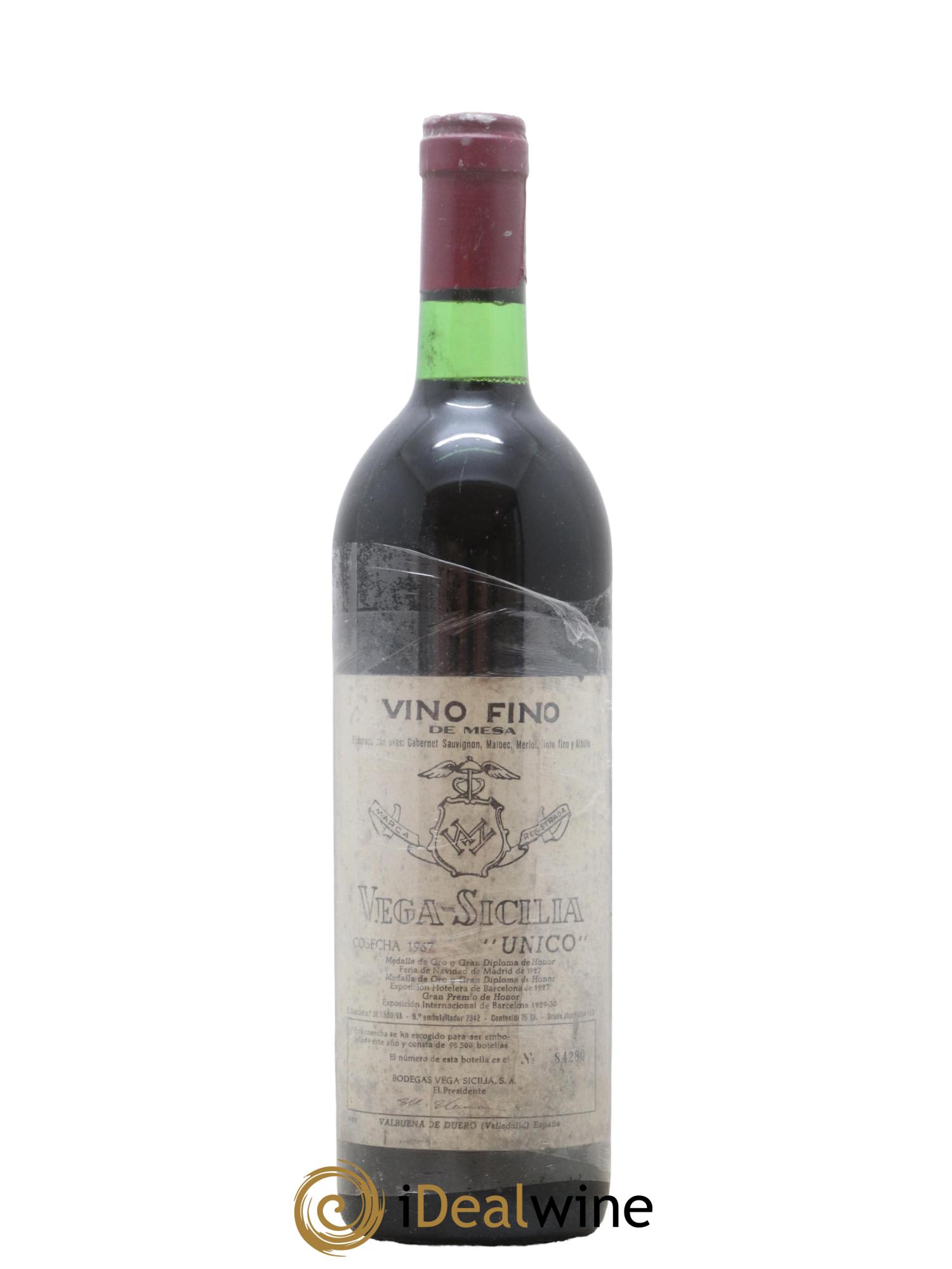 Ribera Del Duero DO Vega Sicilia Unico Famille Alvarez 1967 - Lot de 1 bouteille - 0