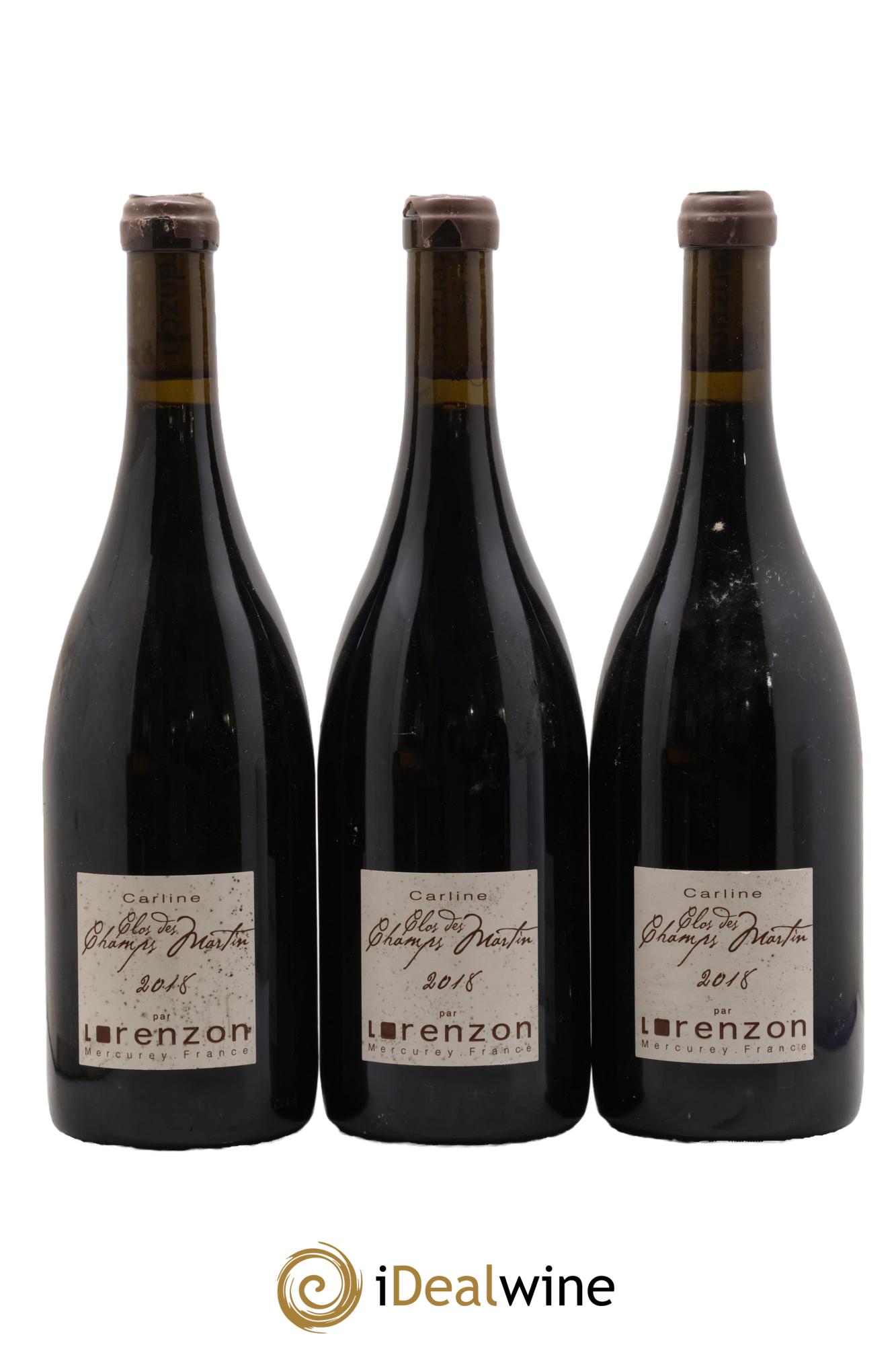 Mercurey 1er Cru Clos des Champs Martin - Carline Bruno Lorenzon 2018 - Lotto di 3 bottiglie - 0