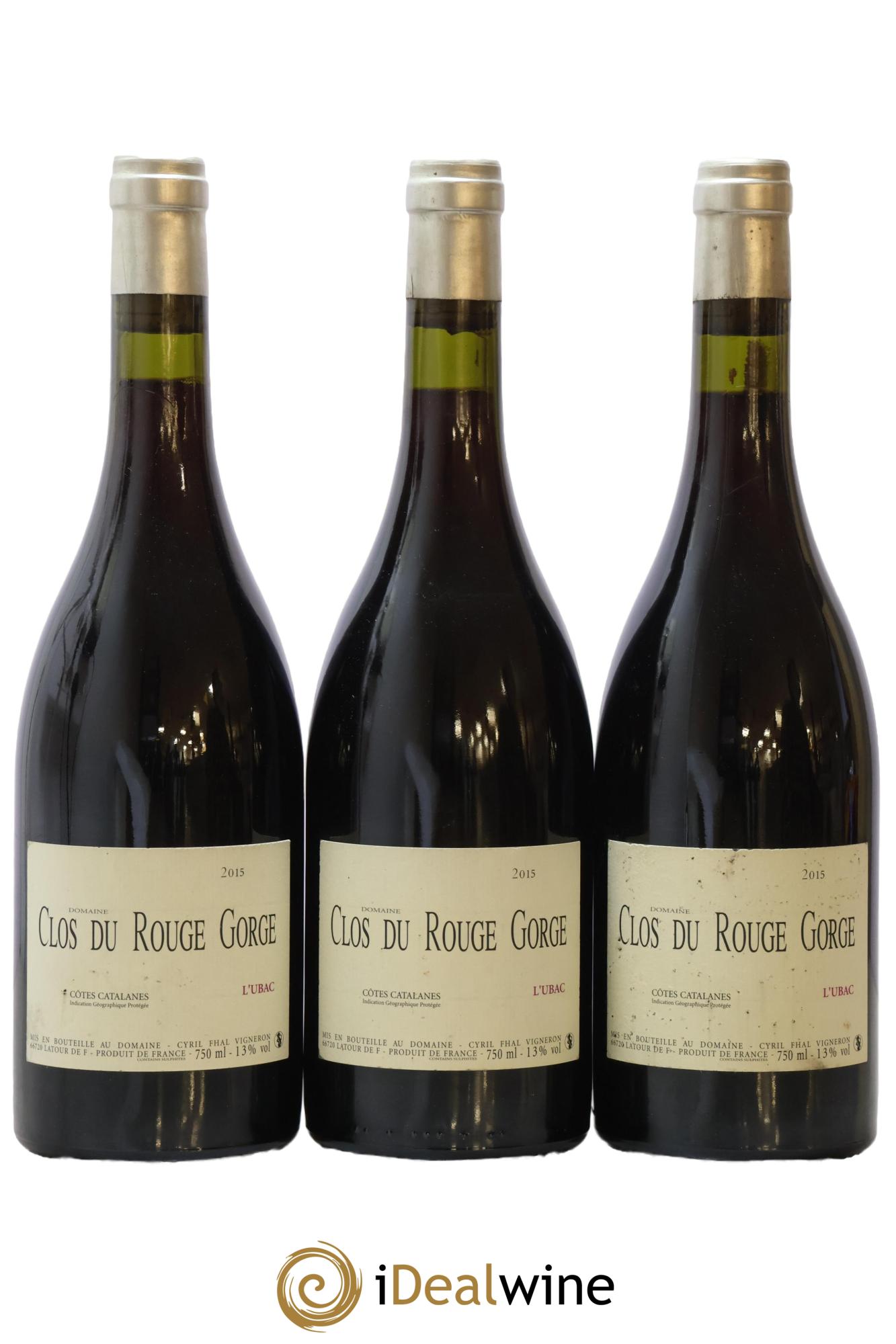 IGP Côtes Catalanes Clos du Rouge Gorge L'Ubac Cyril Fhal 2015 - Lotto di 3 bottiglie - 0